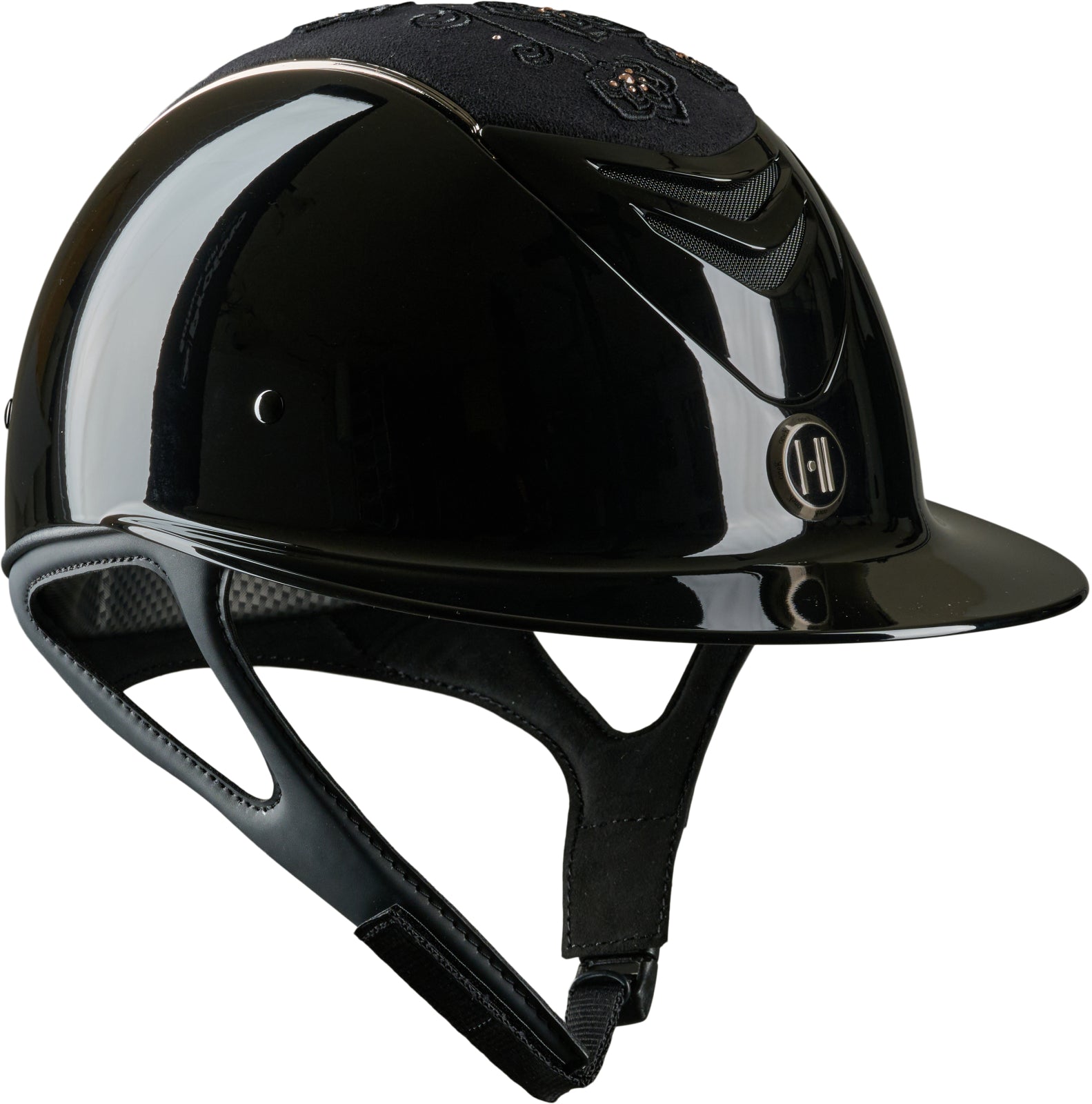 One K Avance Glossy Embroidered Ridehjelm