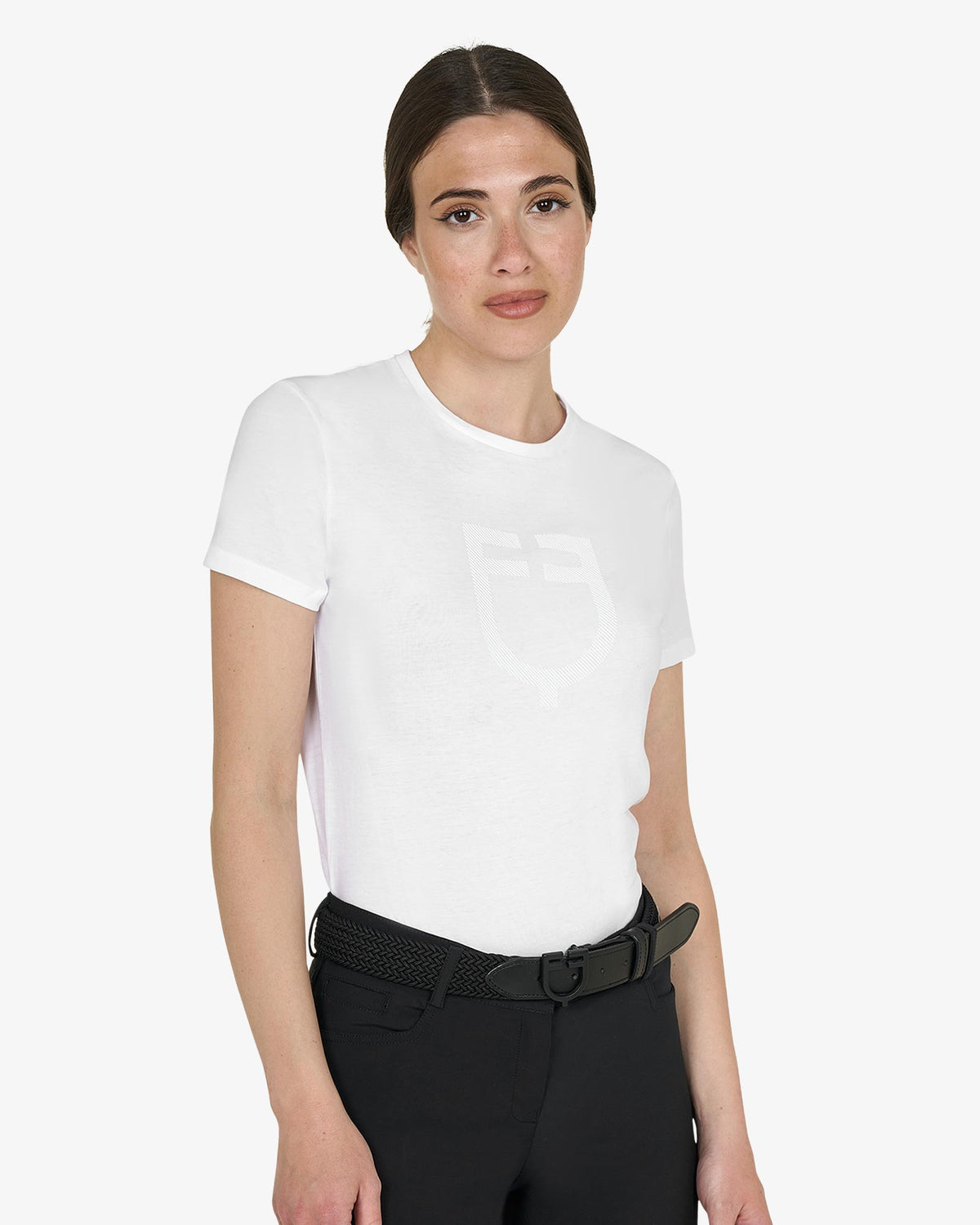Equestro Women's Glossy Logo Cotton T-Shirt