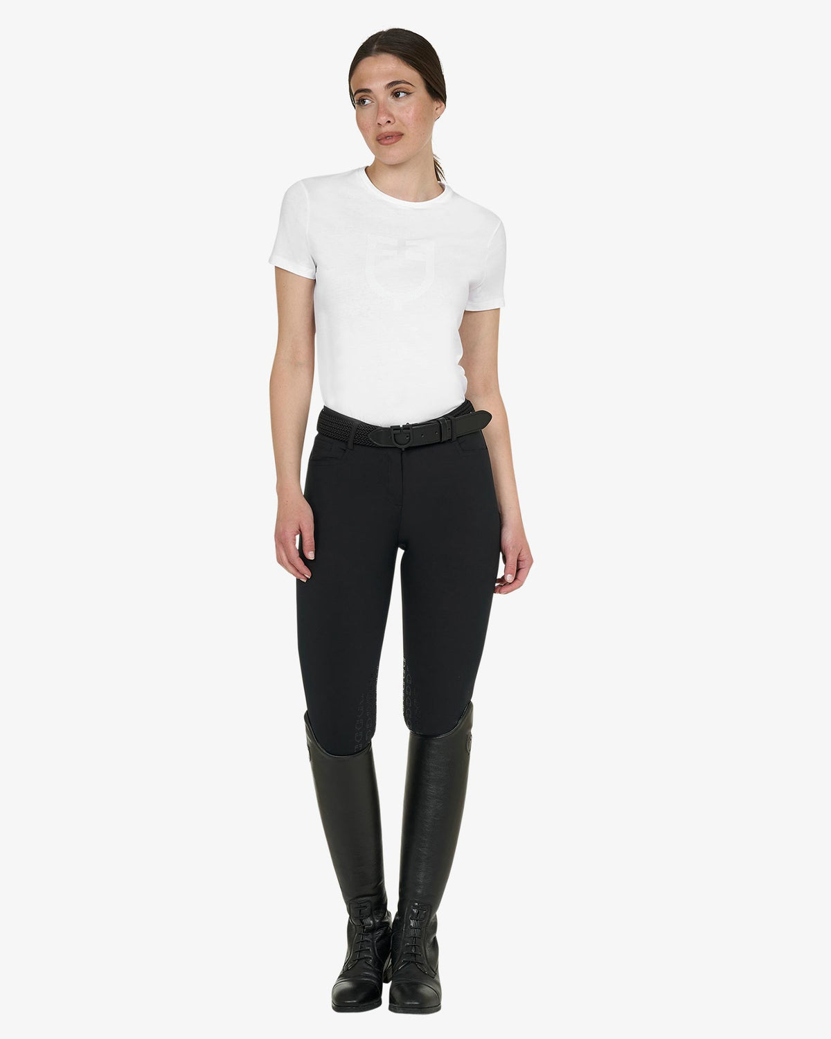 Equestro Women's Glossy Logo Cotton T-Shirt