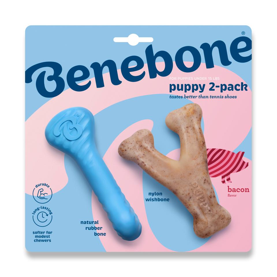 Benebone Puppy 2-Pack Rubber Bone/Wishbone
