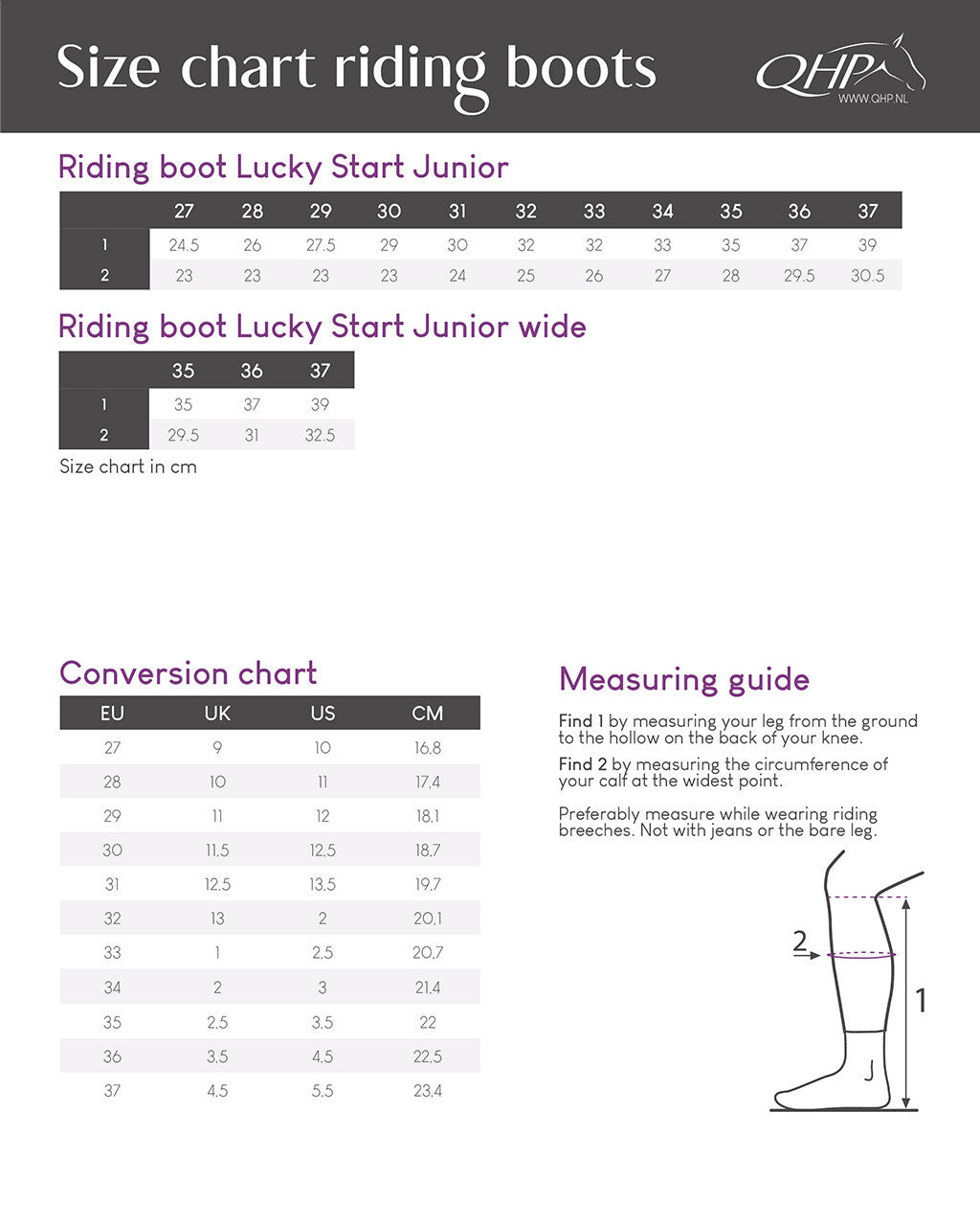 QHP Lucky start junior riding boot