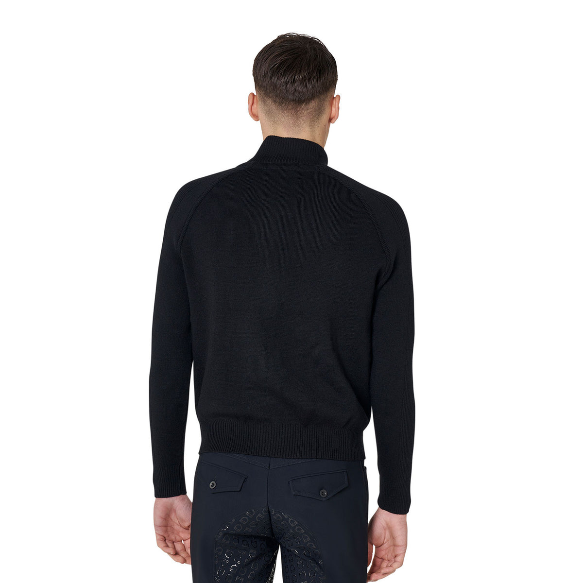 Equestro Men's down jacket with knitted sleeves