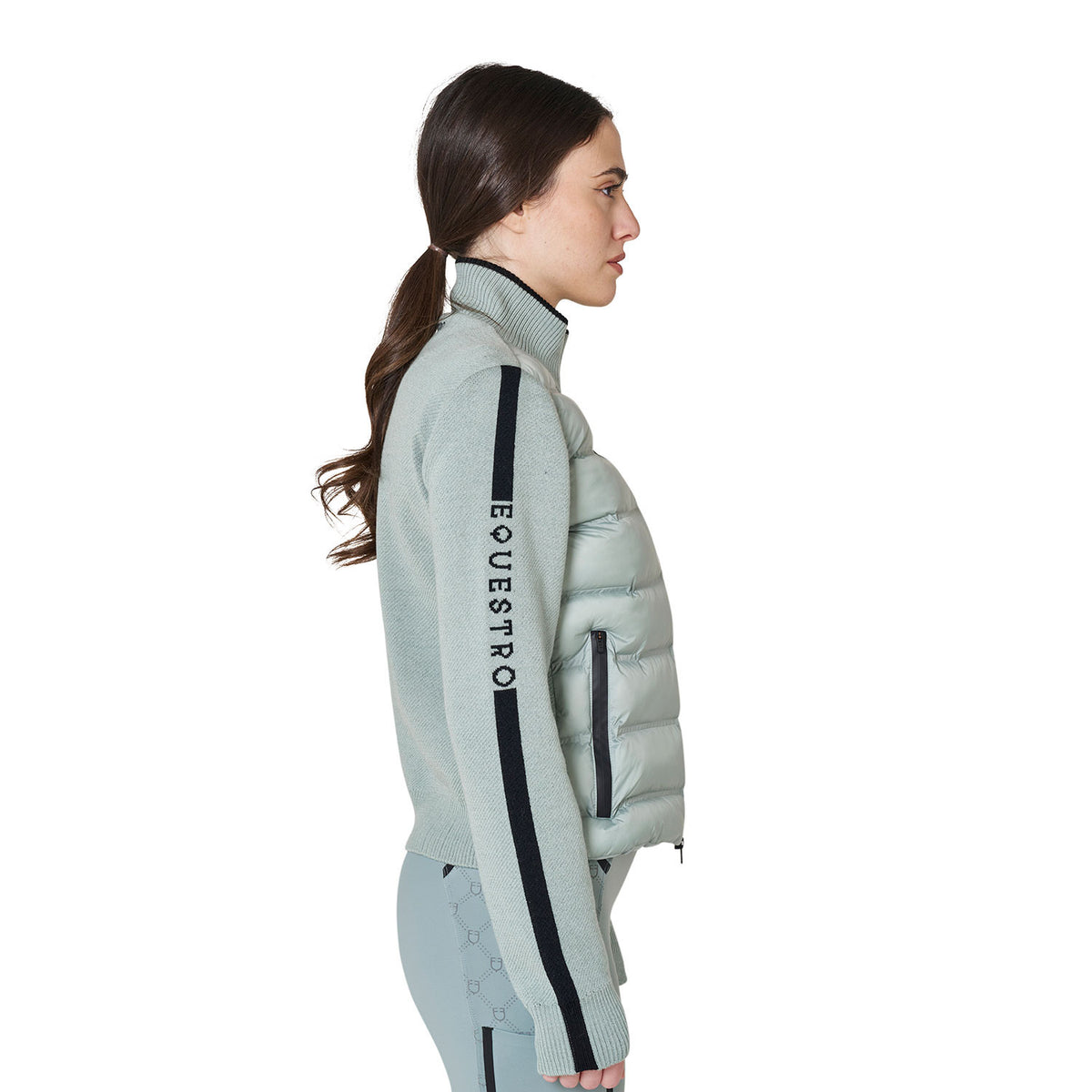 Equestro Women's jacket in nylon and knit with zip