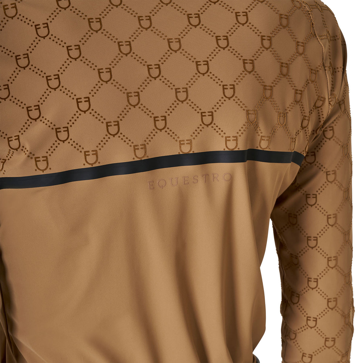 Equestro Women's Long-Sleeved Monogram Print Training Polo Shirt