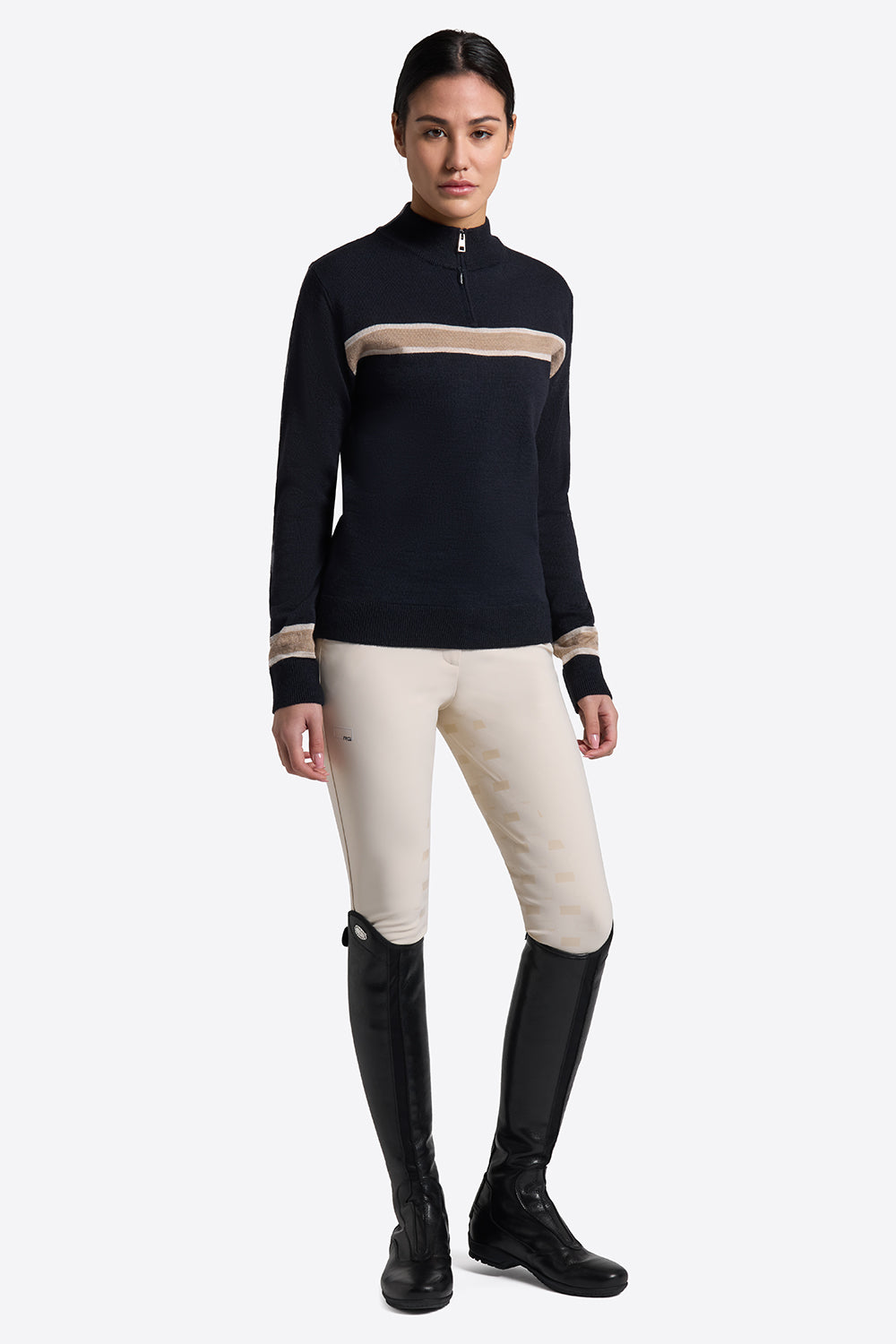 Rider's Gene Women's Wool Blend Crew Neck Sweater - OUTLET