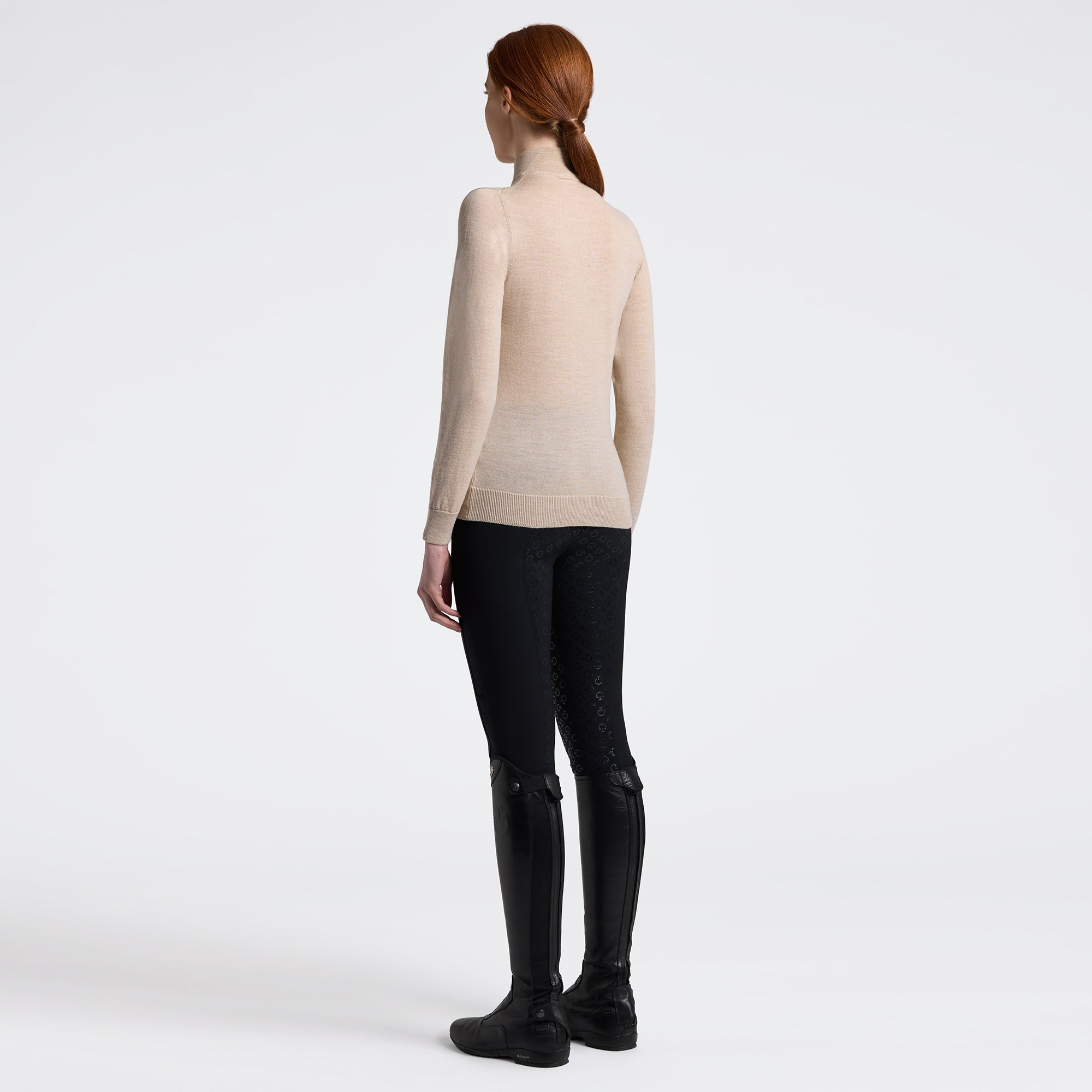 Cavalleria Toscana Half Zip Turtleneck Sweater W/O Fringes - OUTLET