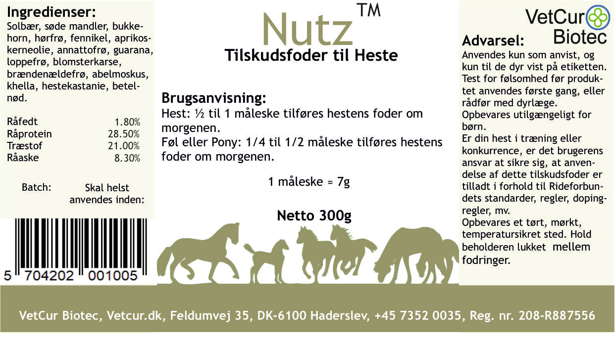 Vetcur Biotec Nutz til hest - Pulver