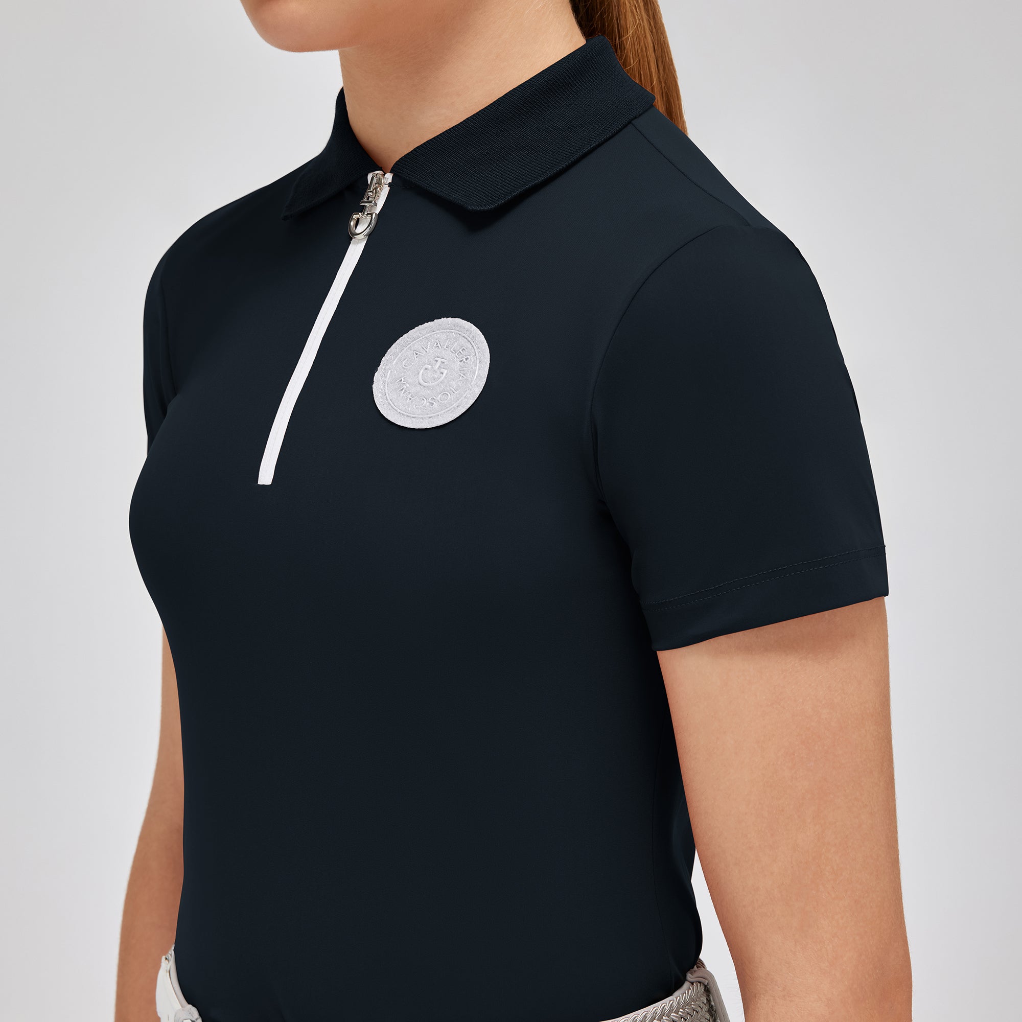 Cavalleria Toscana Jersey Training Zip Polo - OUTLET