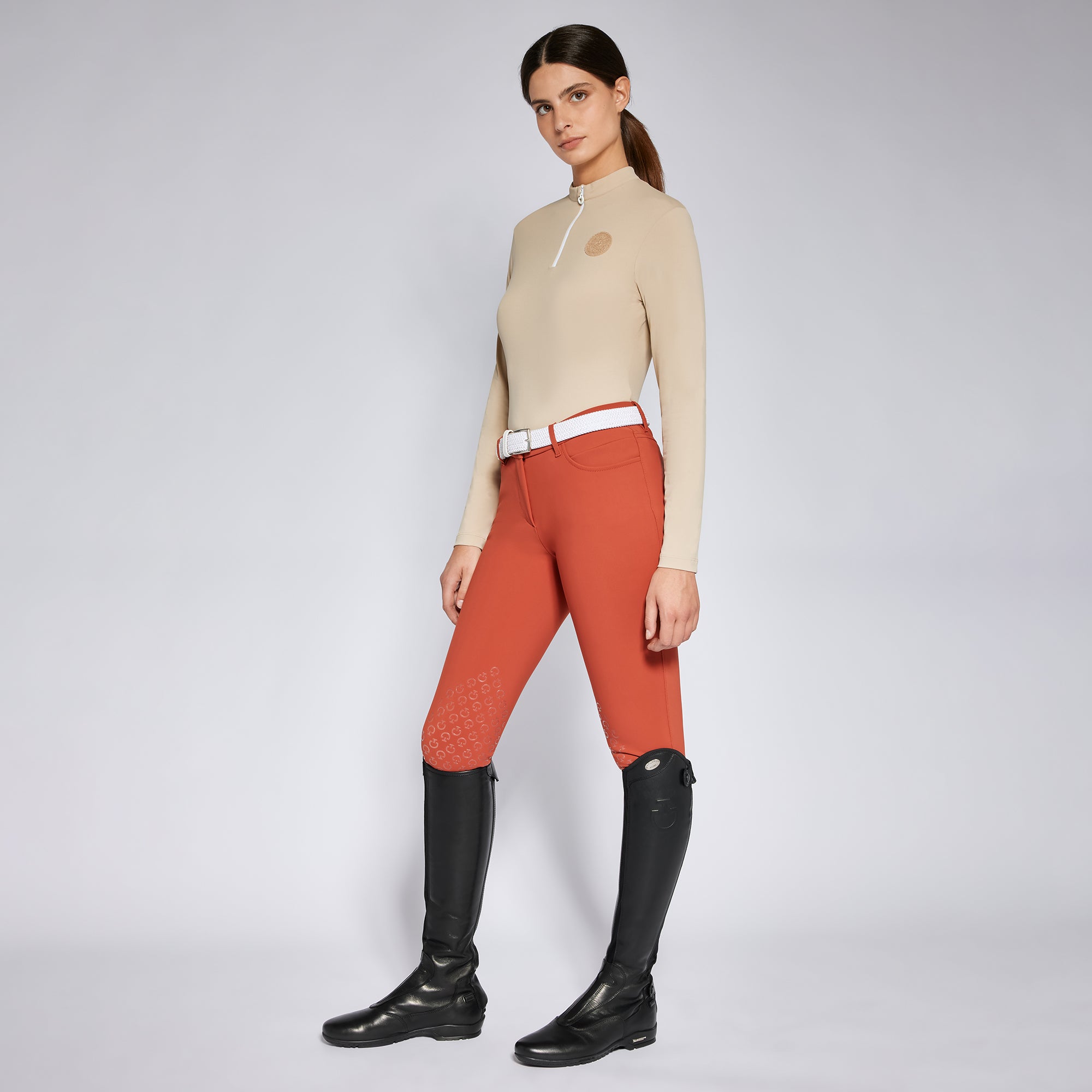 Cavalleria Toscana Tech Piquet Training Zip Polo - OUTLET