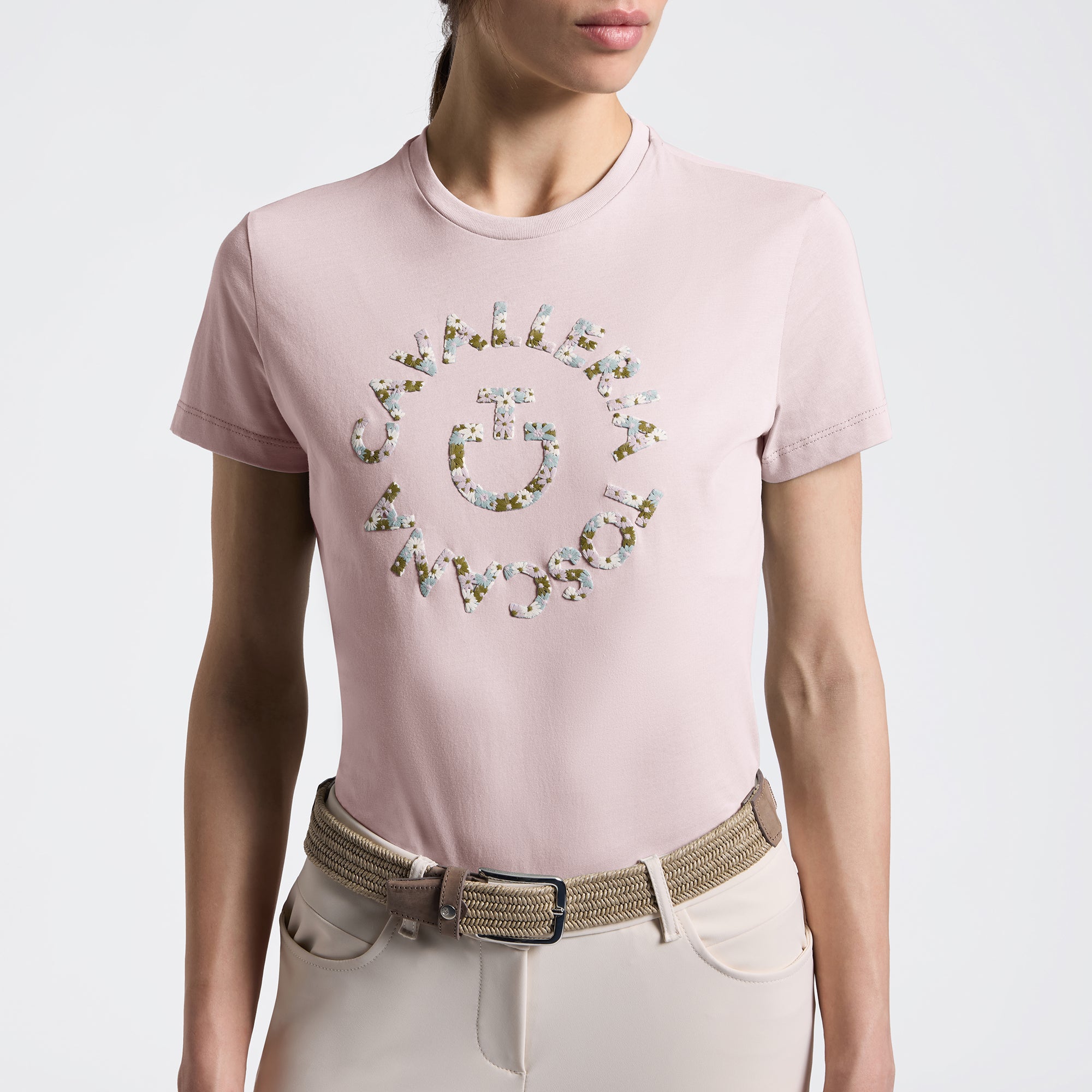 Cavalleria Toscana W/Floral Embroidery T-Shirt