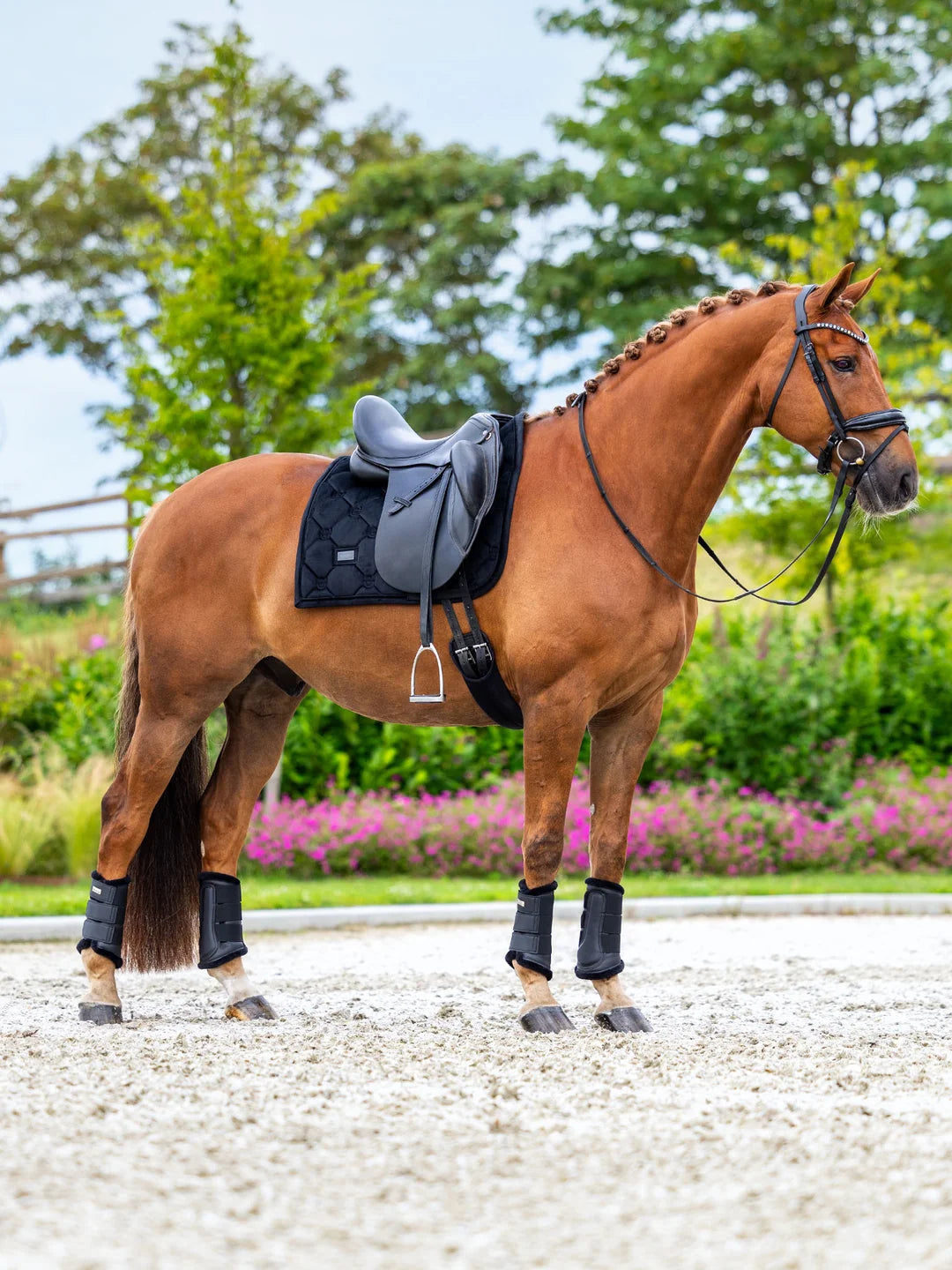 Equestrian Stockholm Fur Mesh Brushing Boots