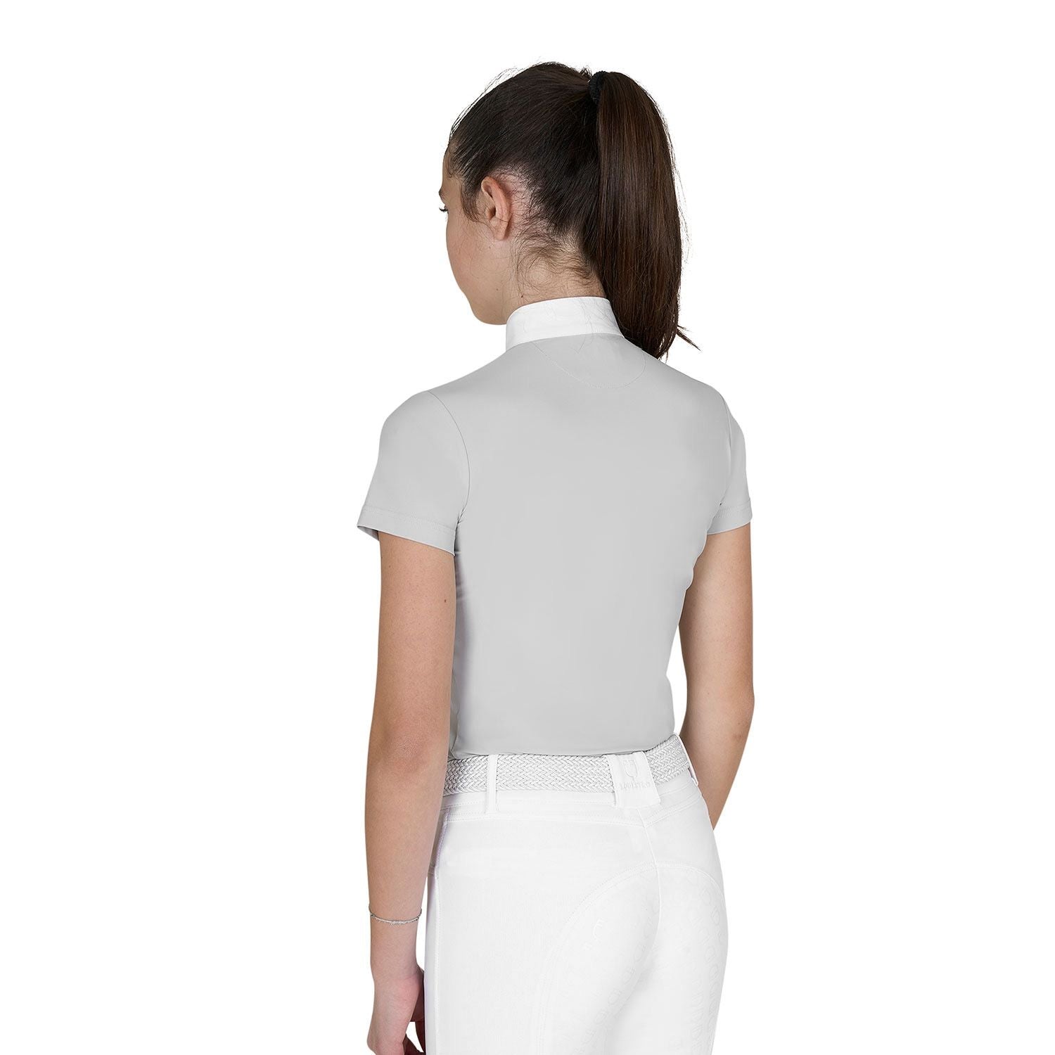 Equestro Bambina Zip Manica Corta Polo
