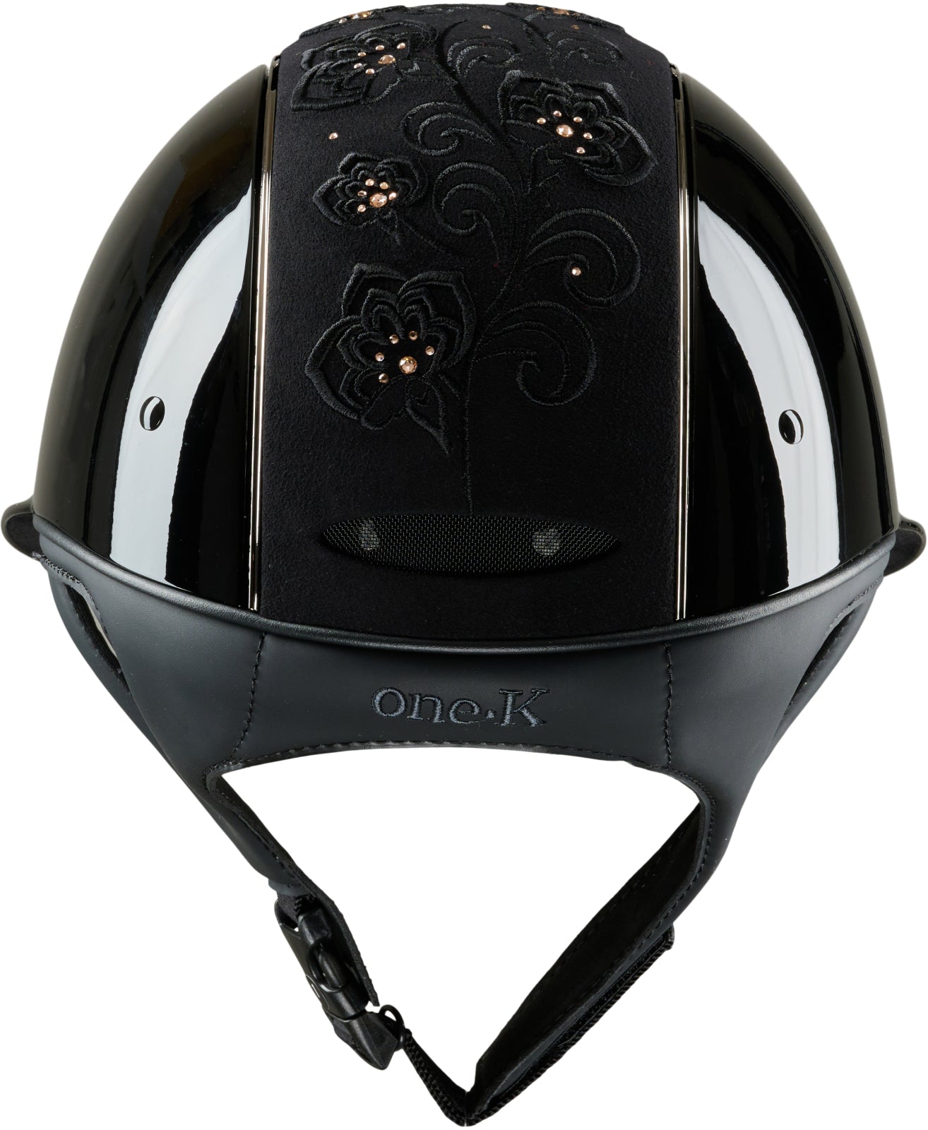One K Avance Glossy Embroidered Ridehjelm