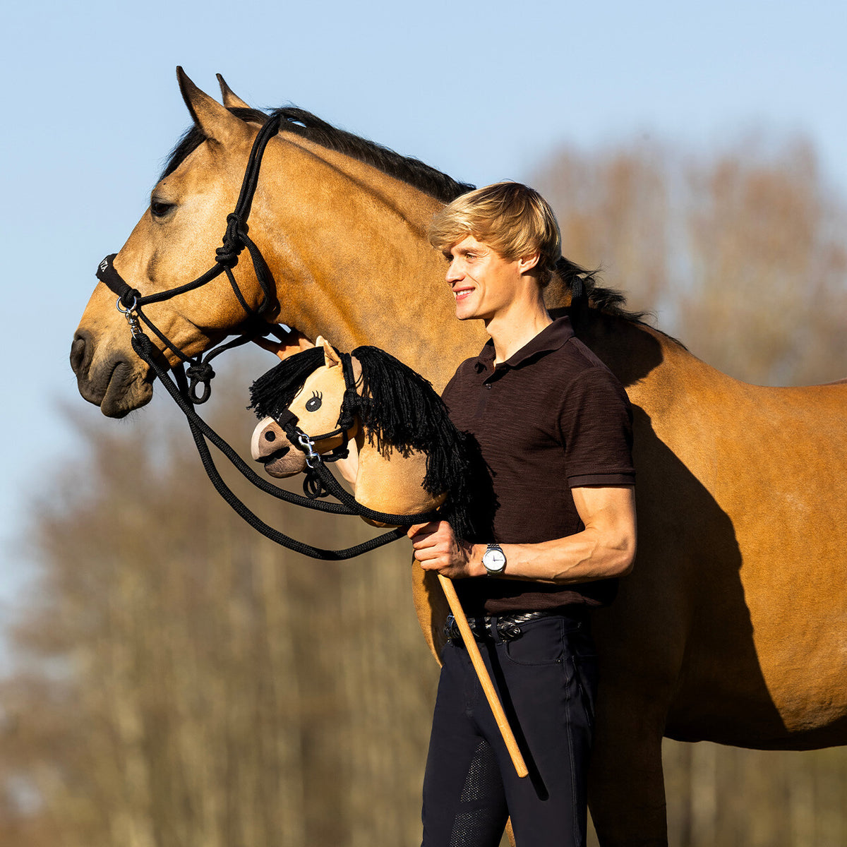 QHP Hobby Horse Nalanta Rope Halter with Rein