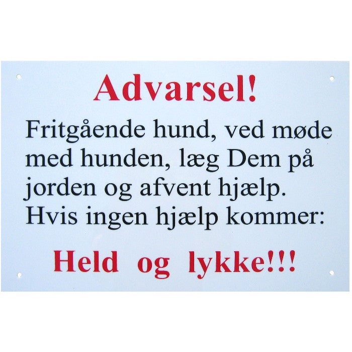 KW Advarsel! Hundeskilt