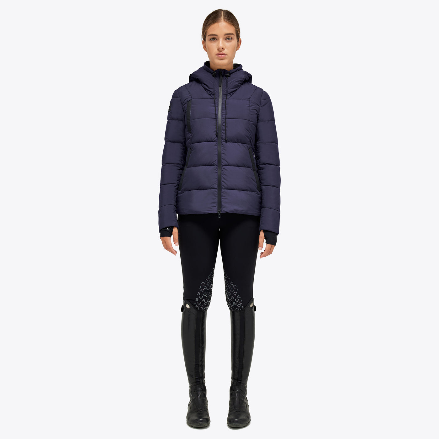 Matte Jersey Quilted Hooded Puffer Jacket - OUTLET
