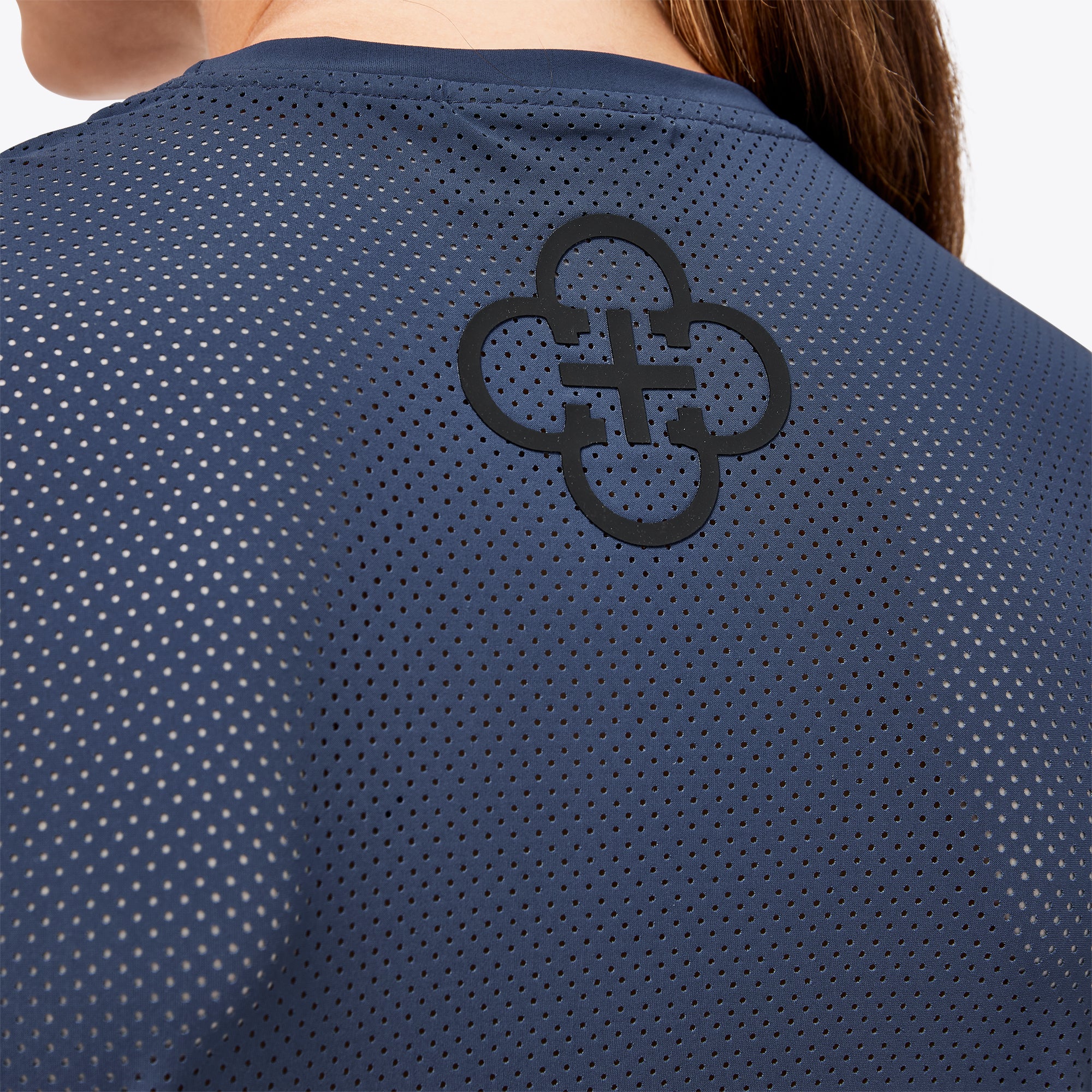 Cavalleria Toscana Perforated Jersey Emblem T-Shirt w/Solid -OUTLET