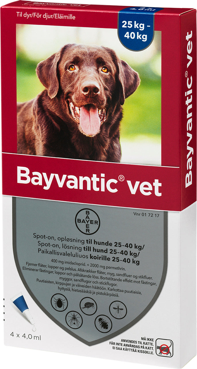 Bayer Bayvantic Vet - Loppe og flåtmidel til hunde