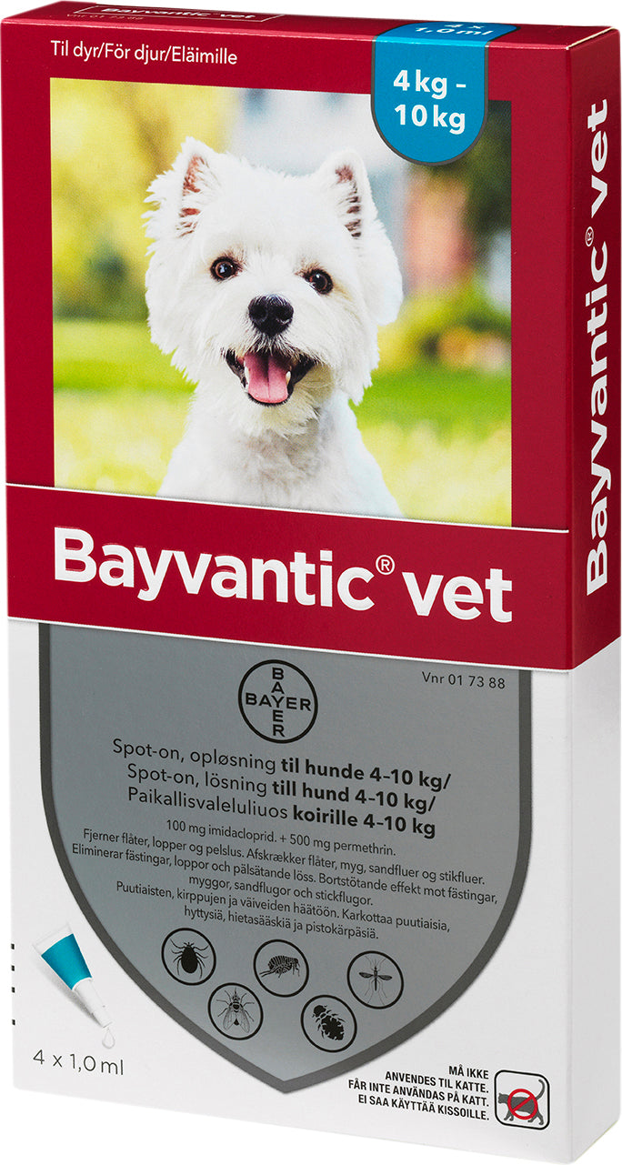 Bayer Bayvantic Vet - Loppe og flåtmidel til hunde