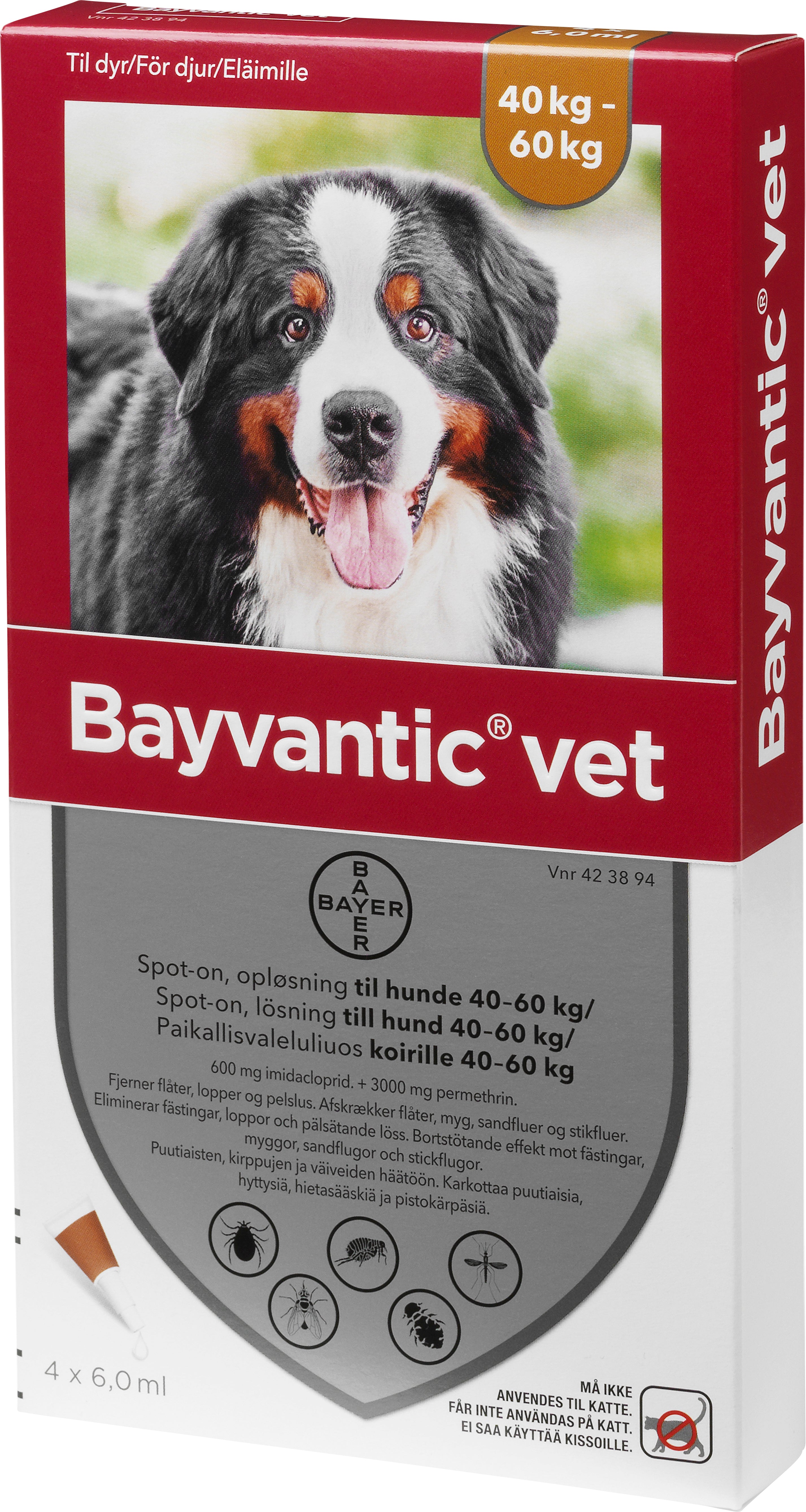 Bayer Bayvantic Vet - Loppe og flåtmidel til hunde
