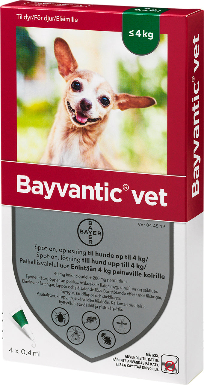 Bayer Bayvantic Vet - Loppe og flåtmidel til hunde