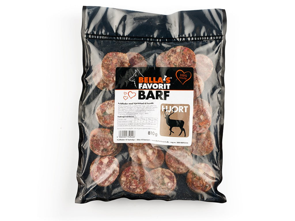 RigtigHundemad Bella's Favorit BARF medaljoner Hjort 810 g.