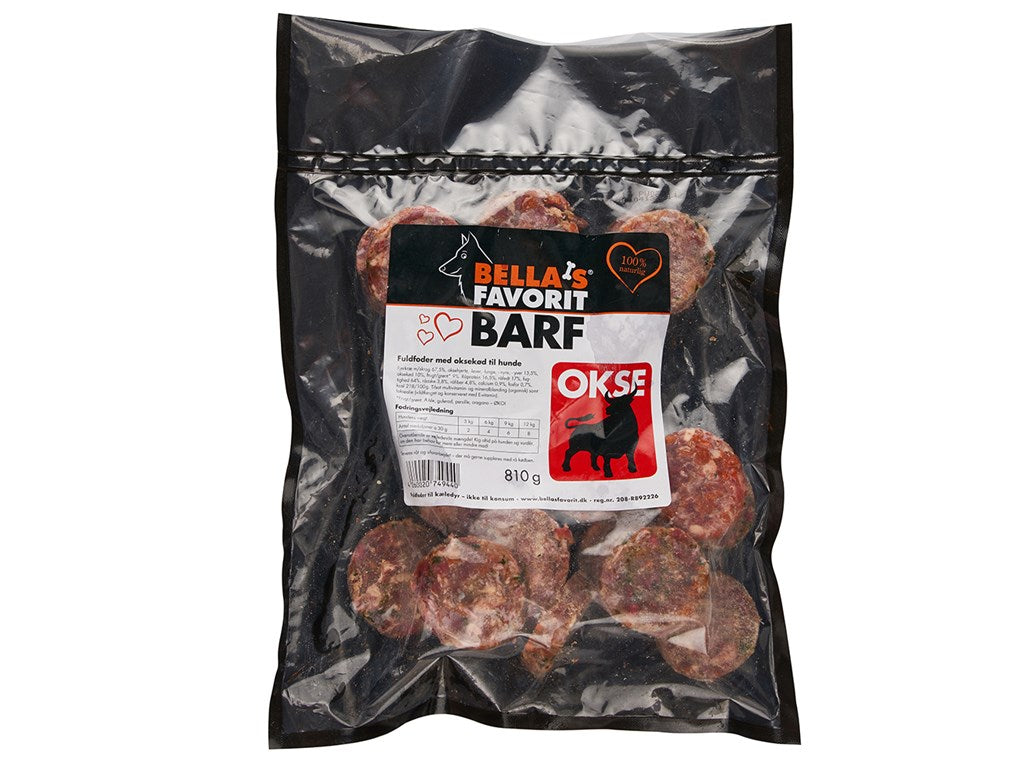 RigtigHundemad Bella's Favorit BARF medaljoner Okse 3 kg.