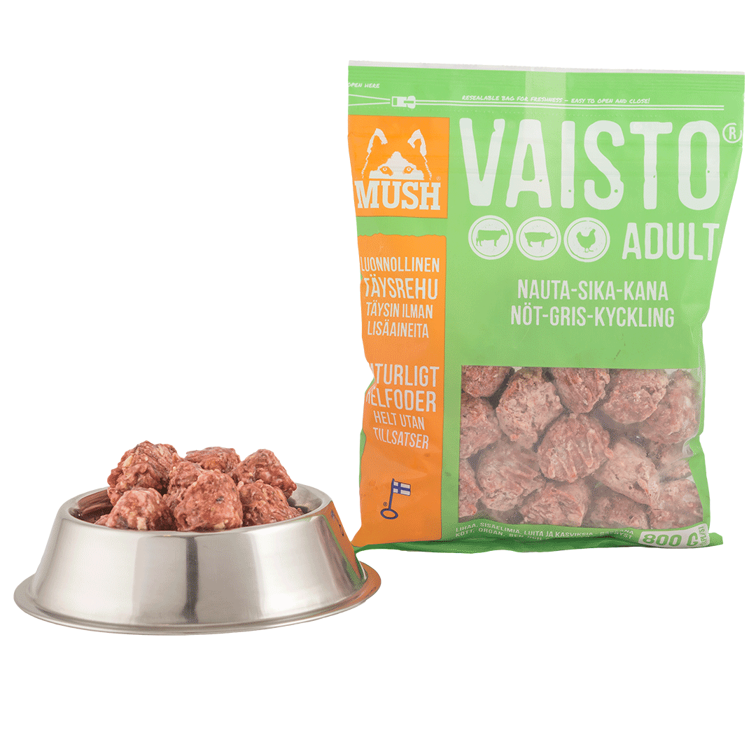 MUSH Vaisto® BARF Fuldfoder okse gris kylling Grøn
