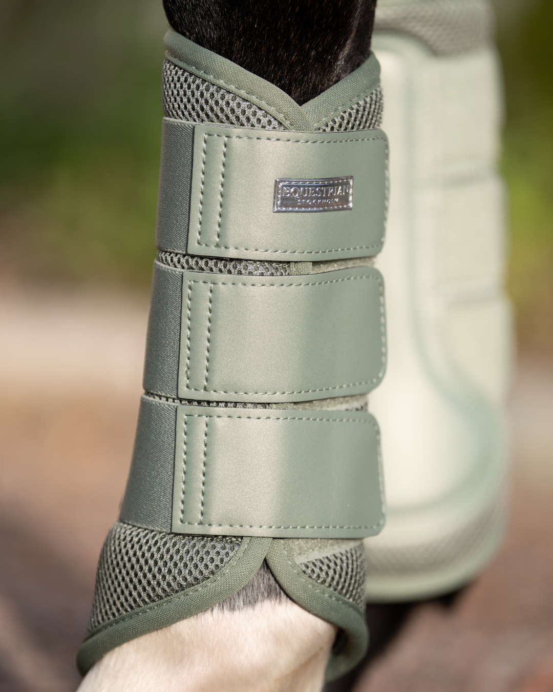 Equestrian Stockholm Classic Mesh Brushing Boots Pistachio White