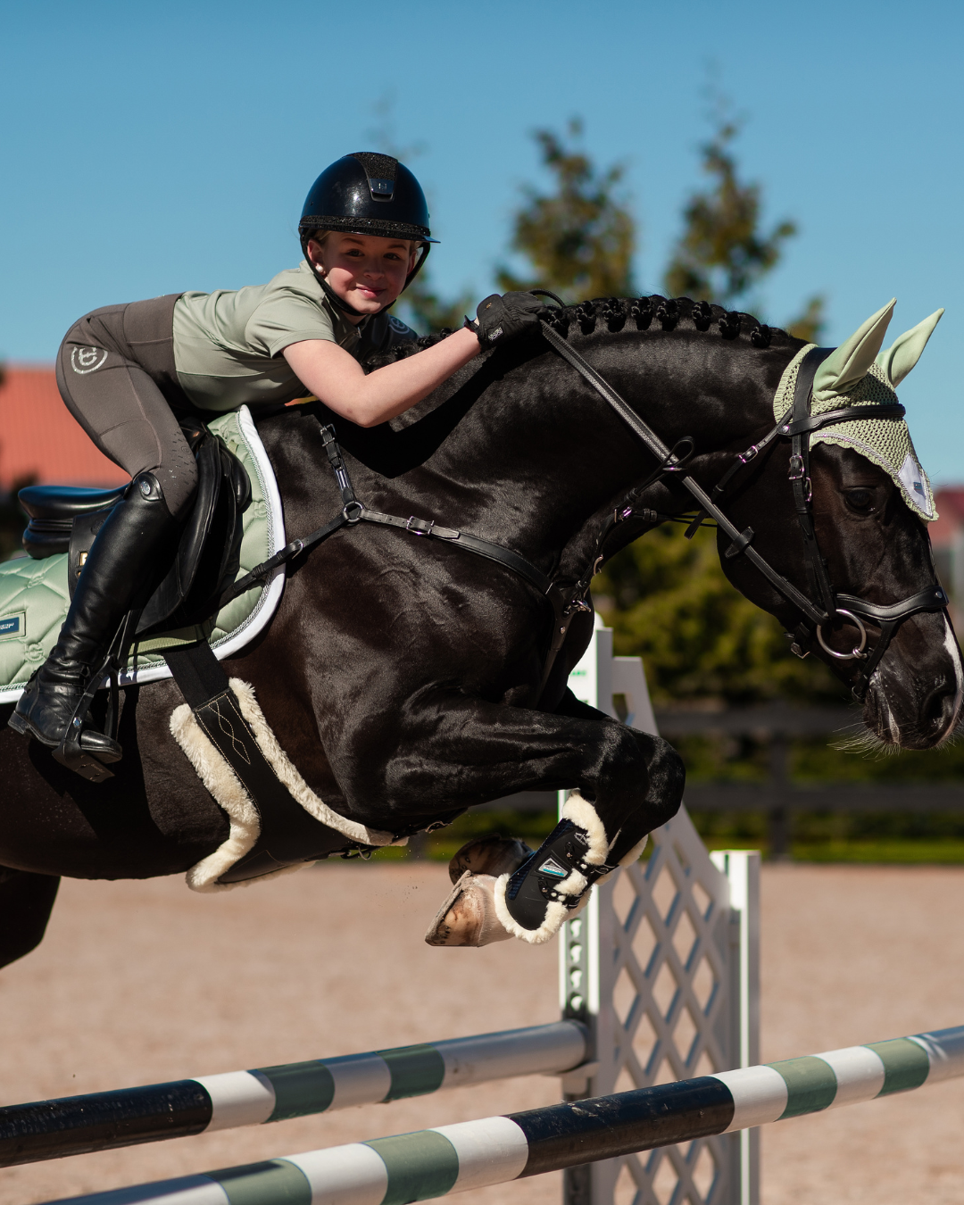 Equestrian Stockholm Pistachio White Springunderlag