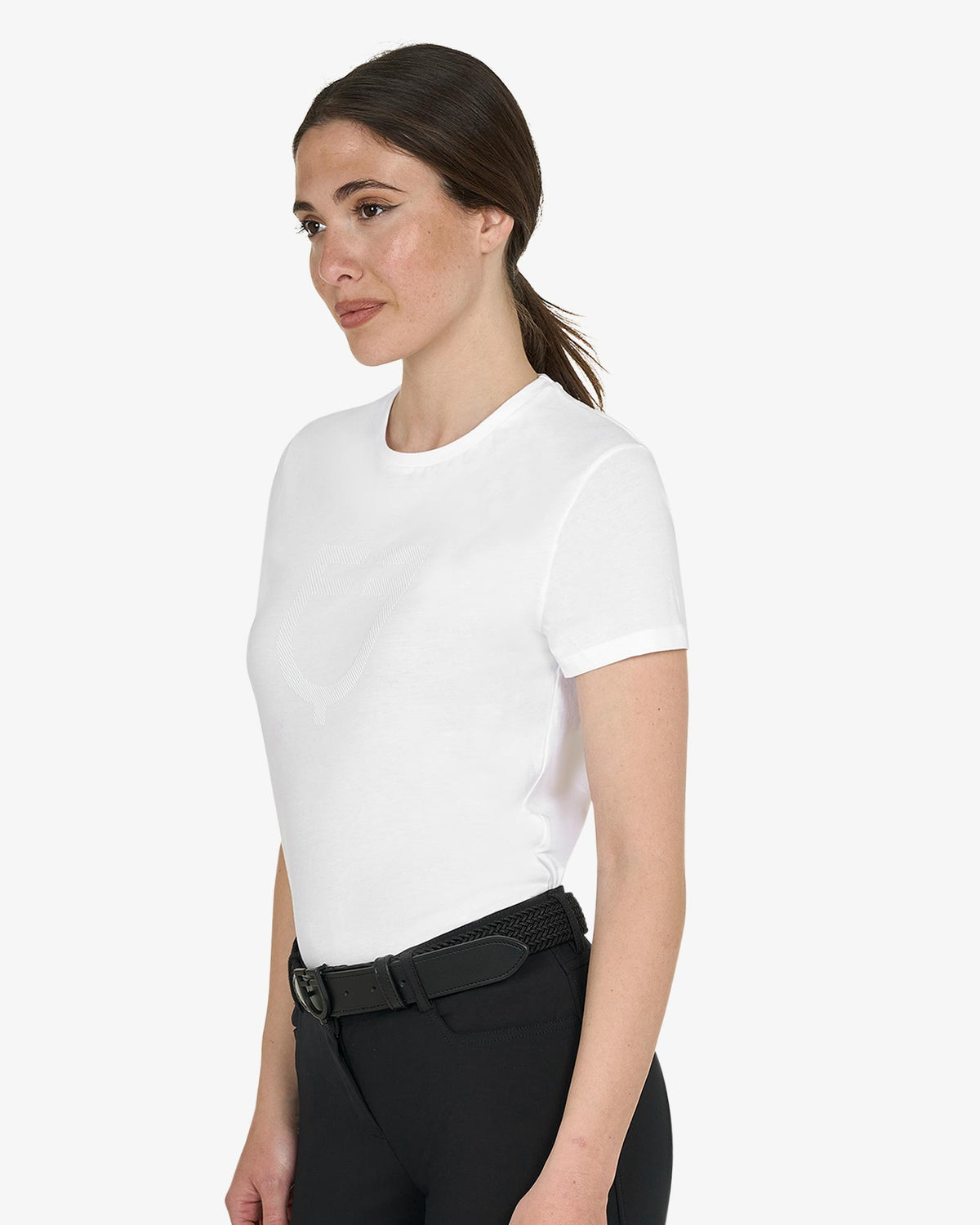 Equestro Women's Glossy Logo Cotton T-Shirt