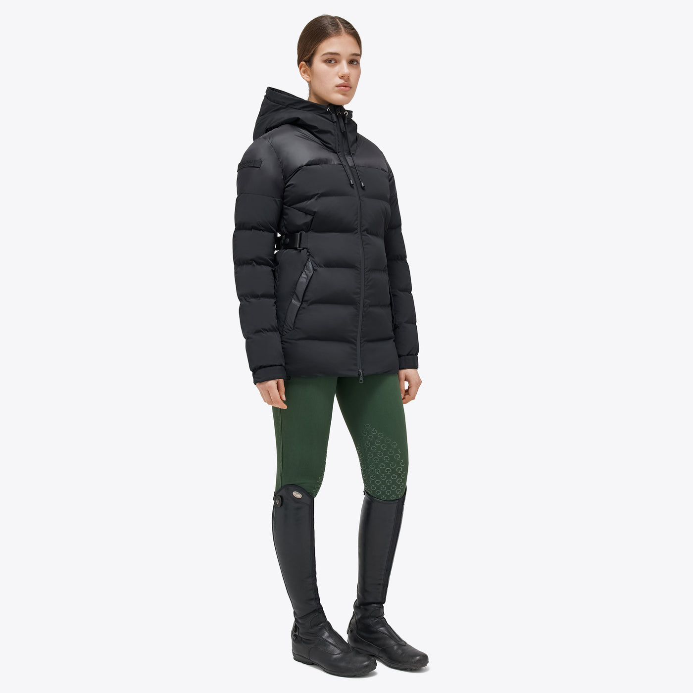 CT Long Hooded Nylon Puffer Jacket