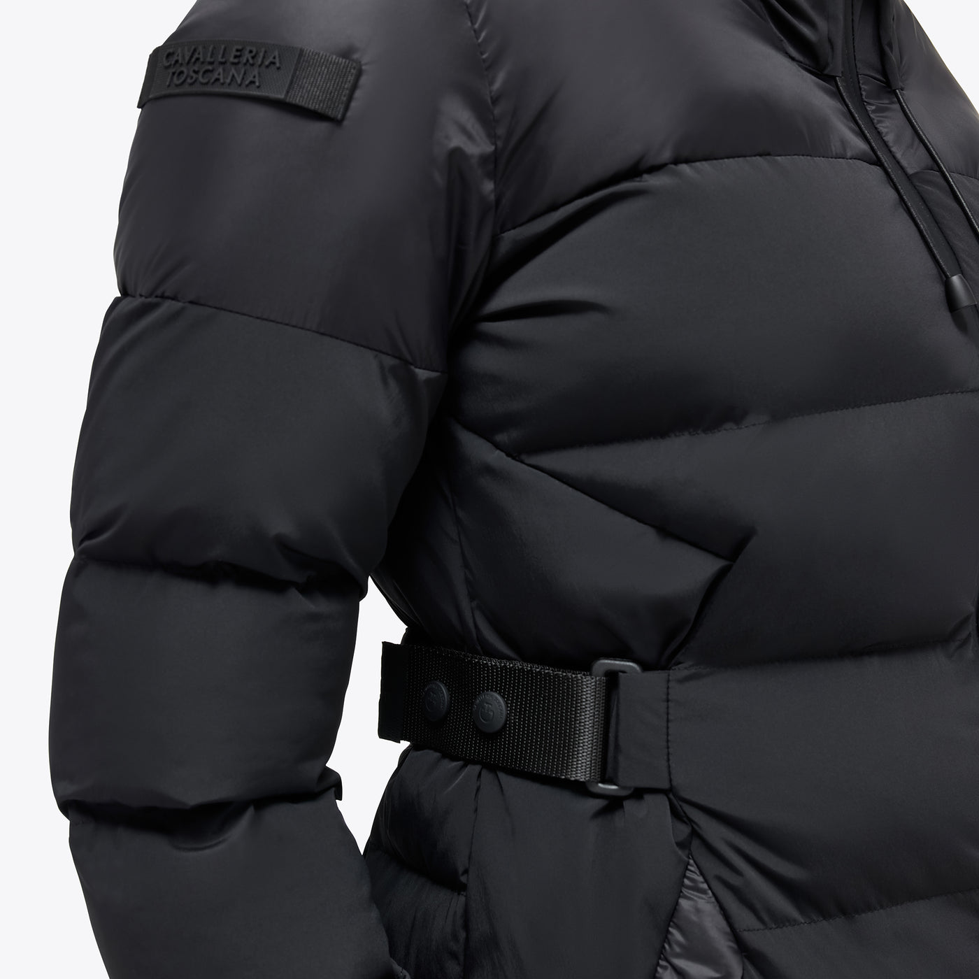 CT Long Hooded Nylon Puffer Jacket