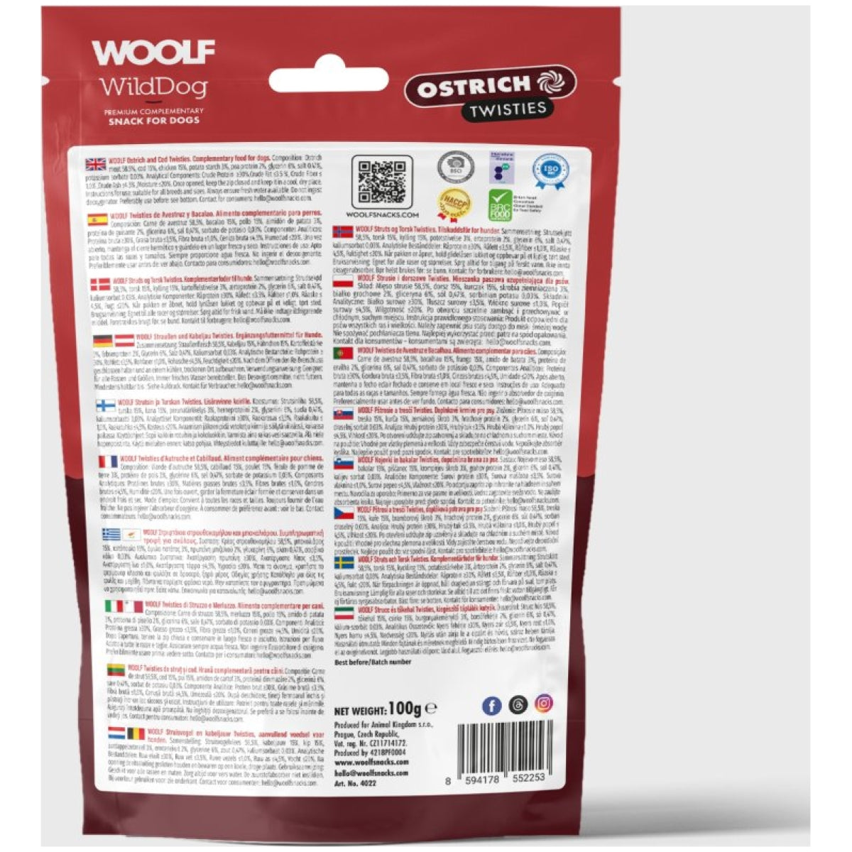 Woolf Wilddog Ostrich & Cod Twisties