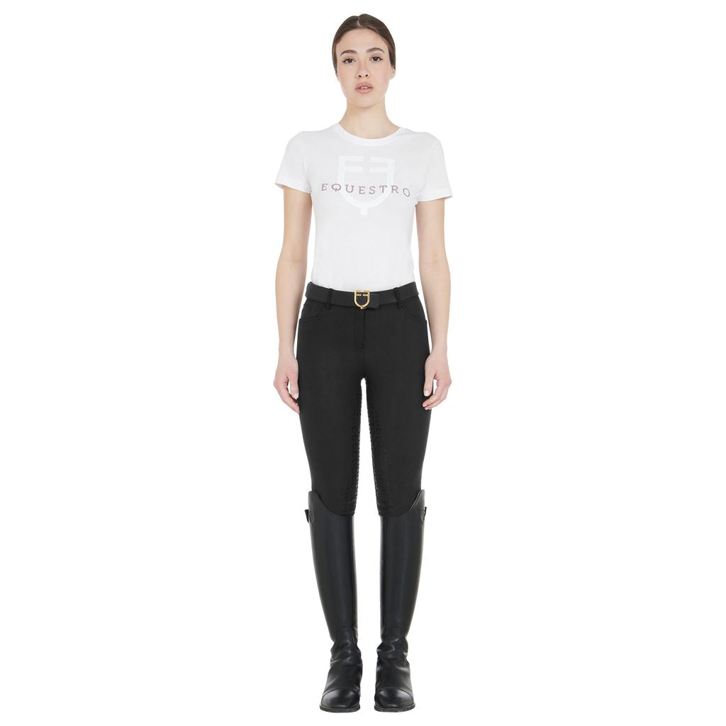 Equestro Women's High Waist Breeches With Fleece Lining