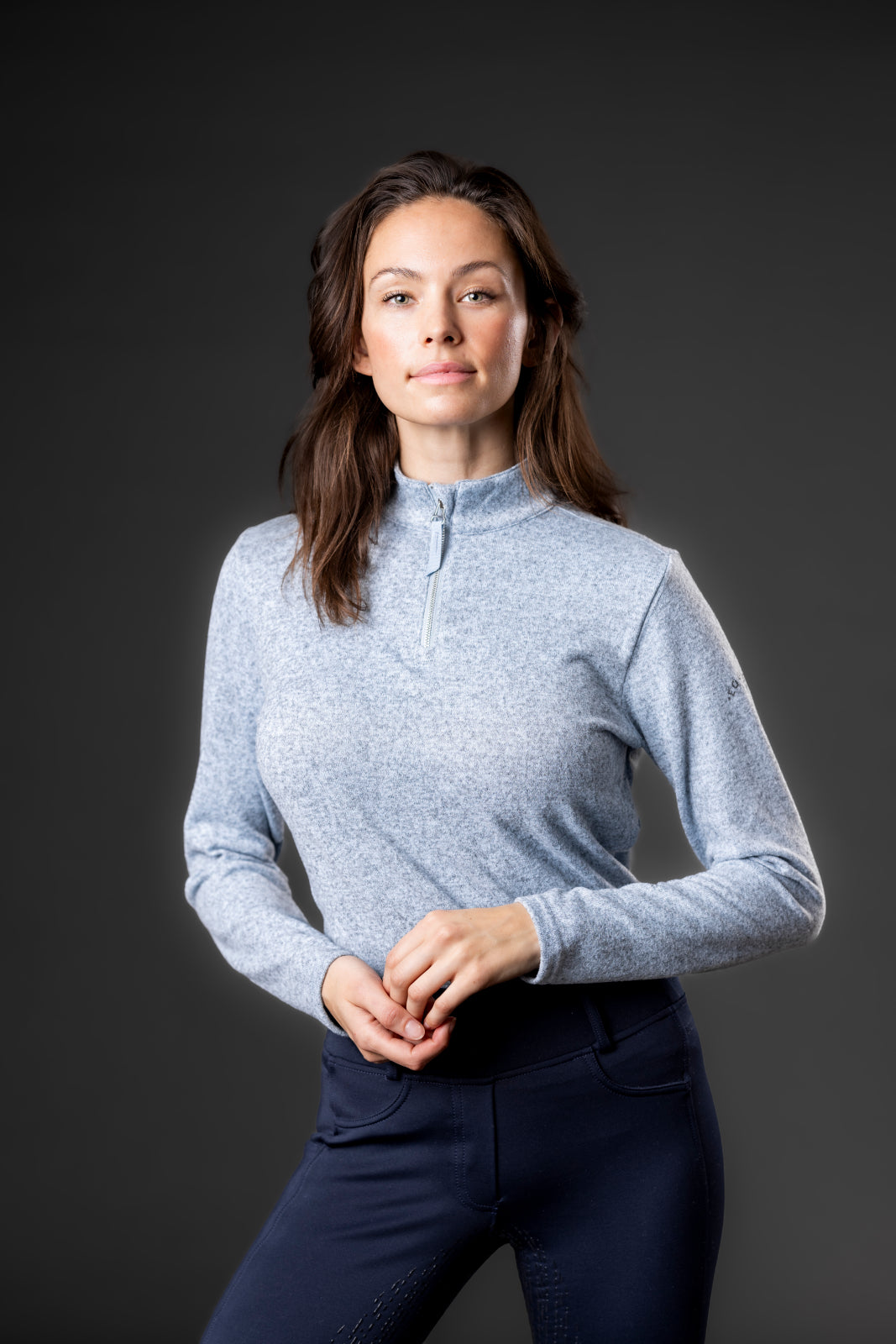 EQ Stacey Half Zip Langærmet Ridebluse