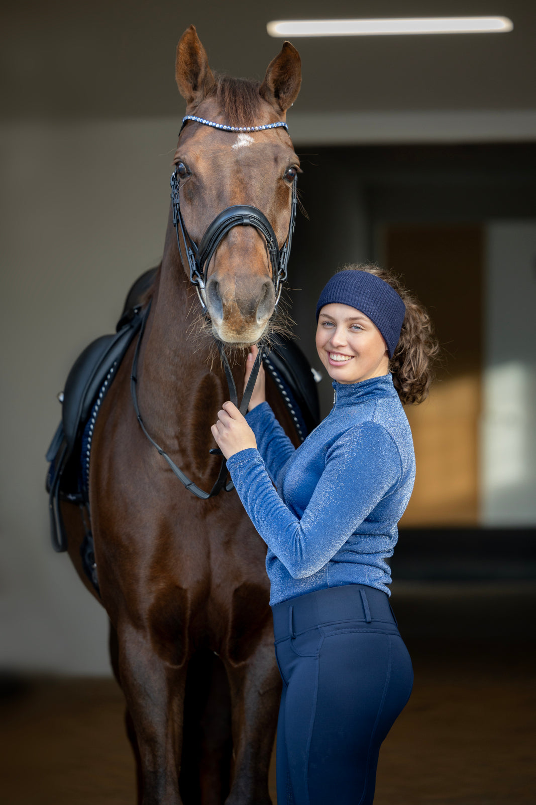 Equipage Shimmer Langærmet Half-zip Ridebluse - OUTLET