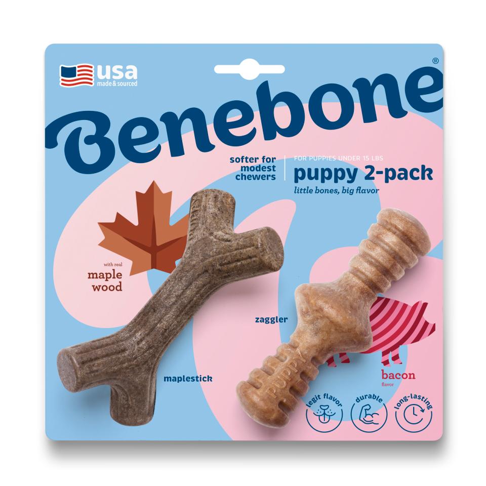 Benebone Puppy 2-Pack Maplestick/Zaggler Bacon Tiny