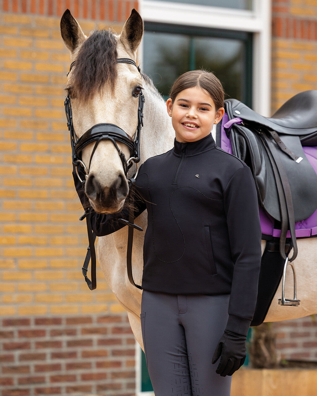 QHP Sweater half zip Livora Junior