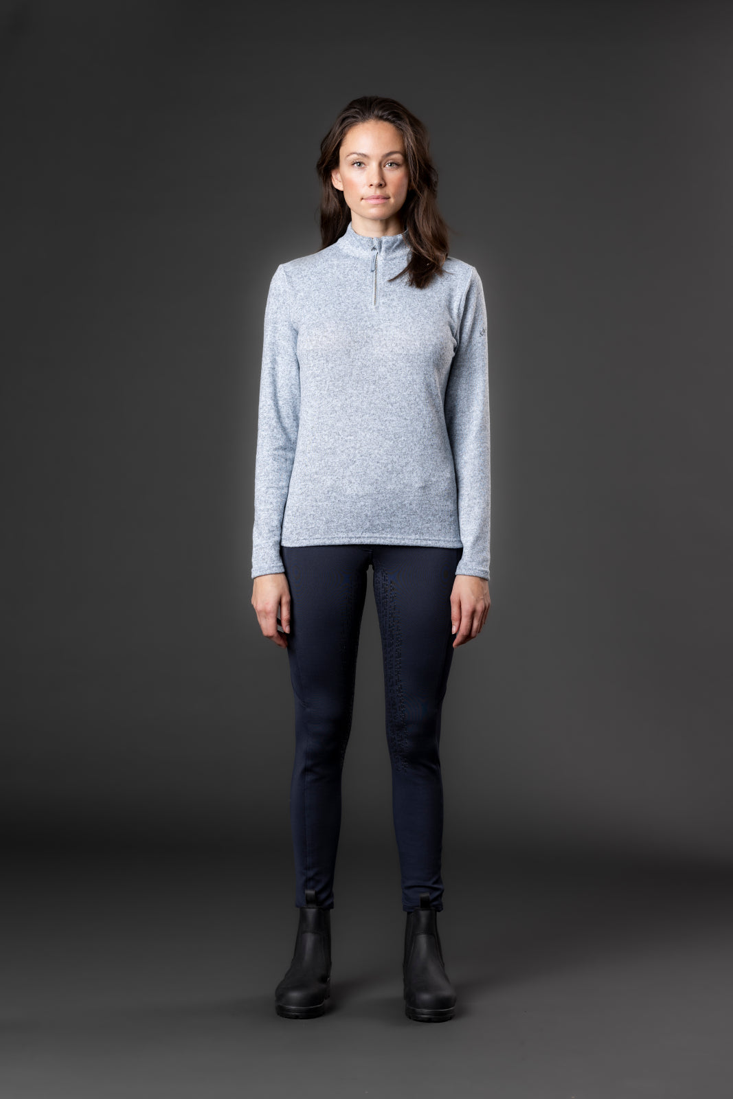 EQ Stacey Half Zip Langærmet Ridebluse