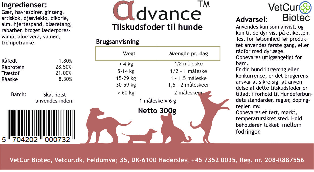 Vetcur Biotec Advance til hund - Pulver