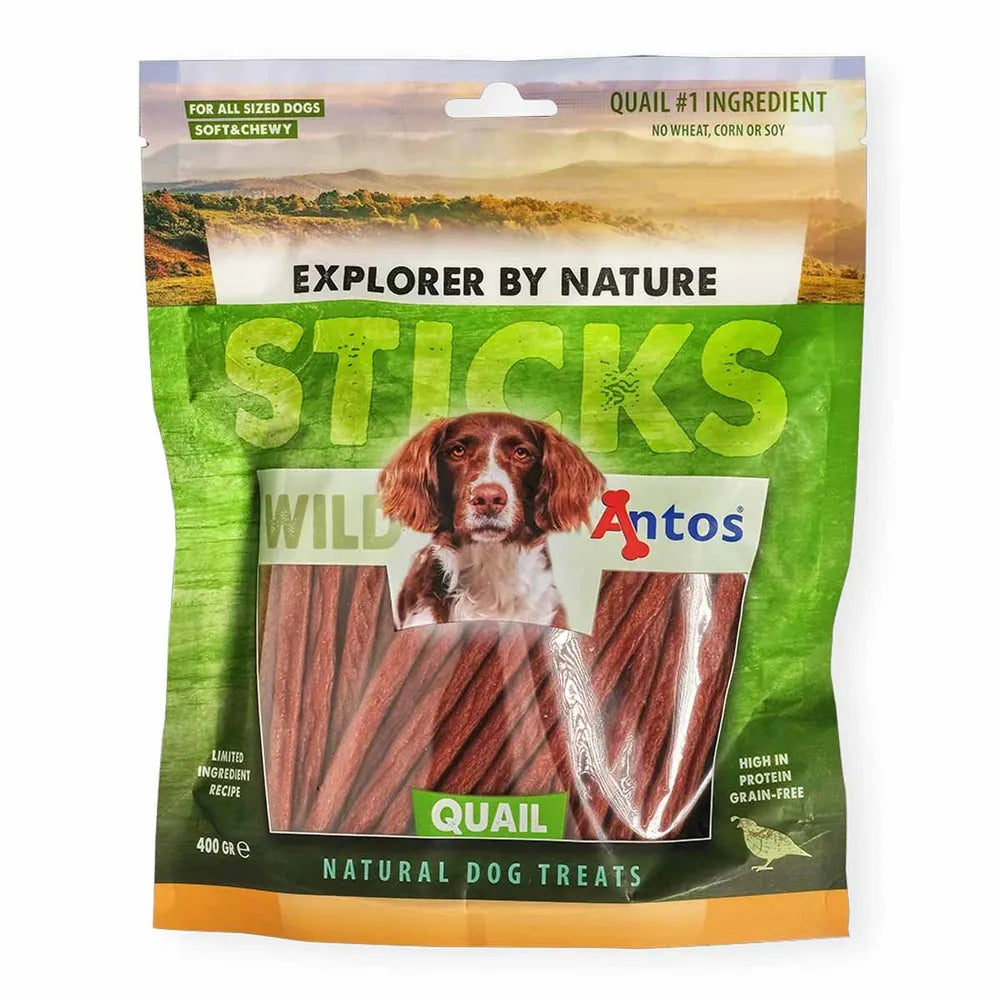 Sticks med vagtel til hund