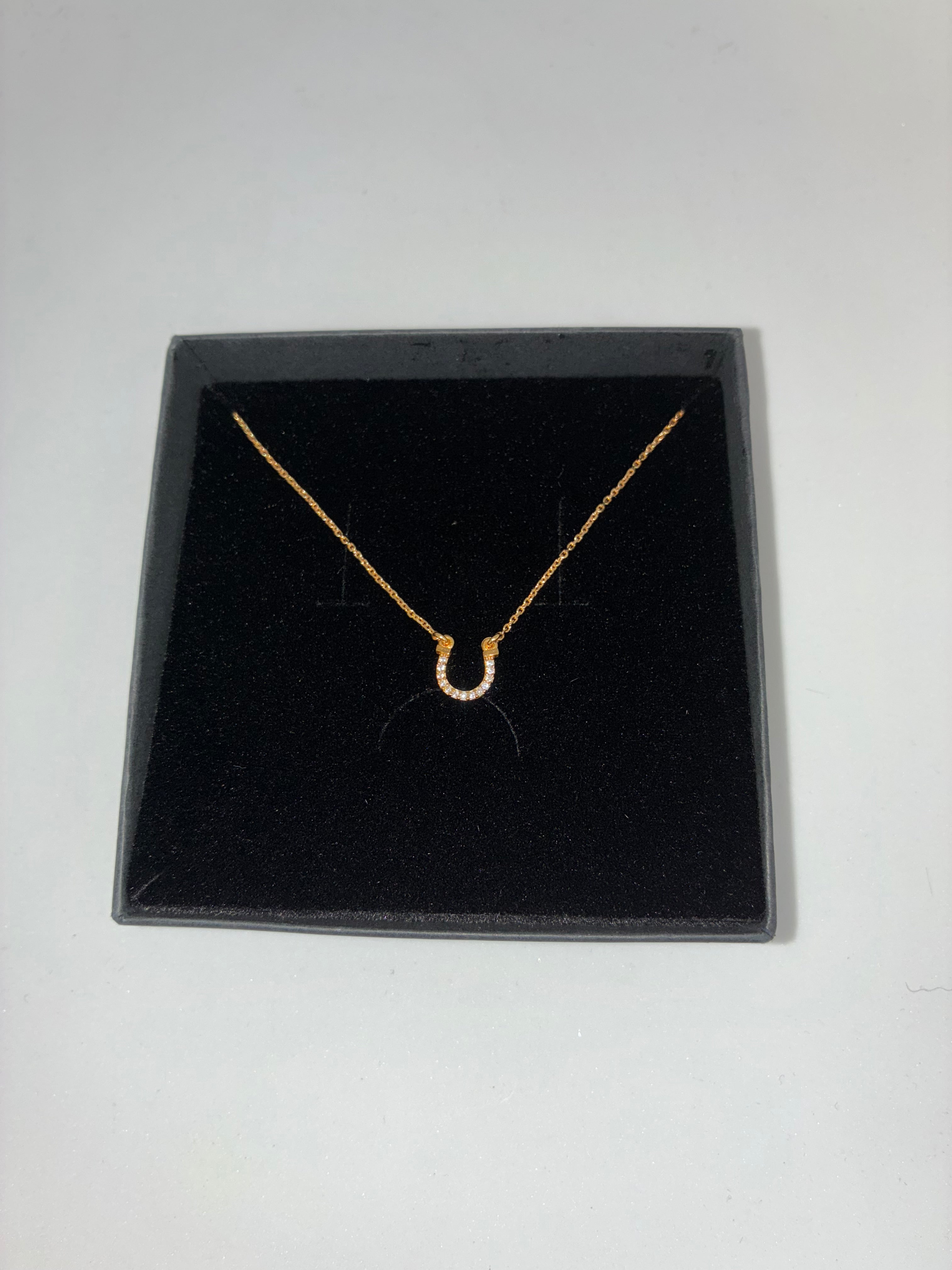 Jo´s Stering Silver Small Horseshoe Necklace With White Zircon