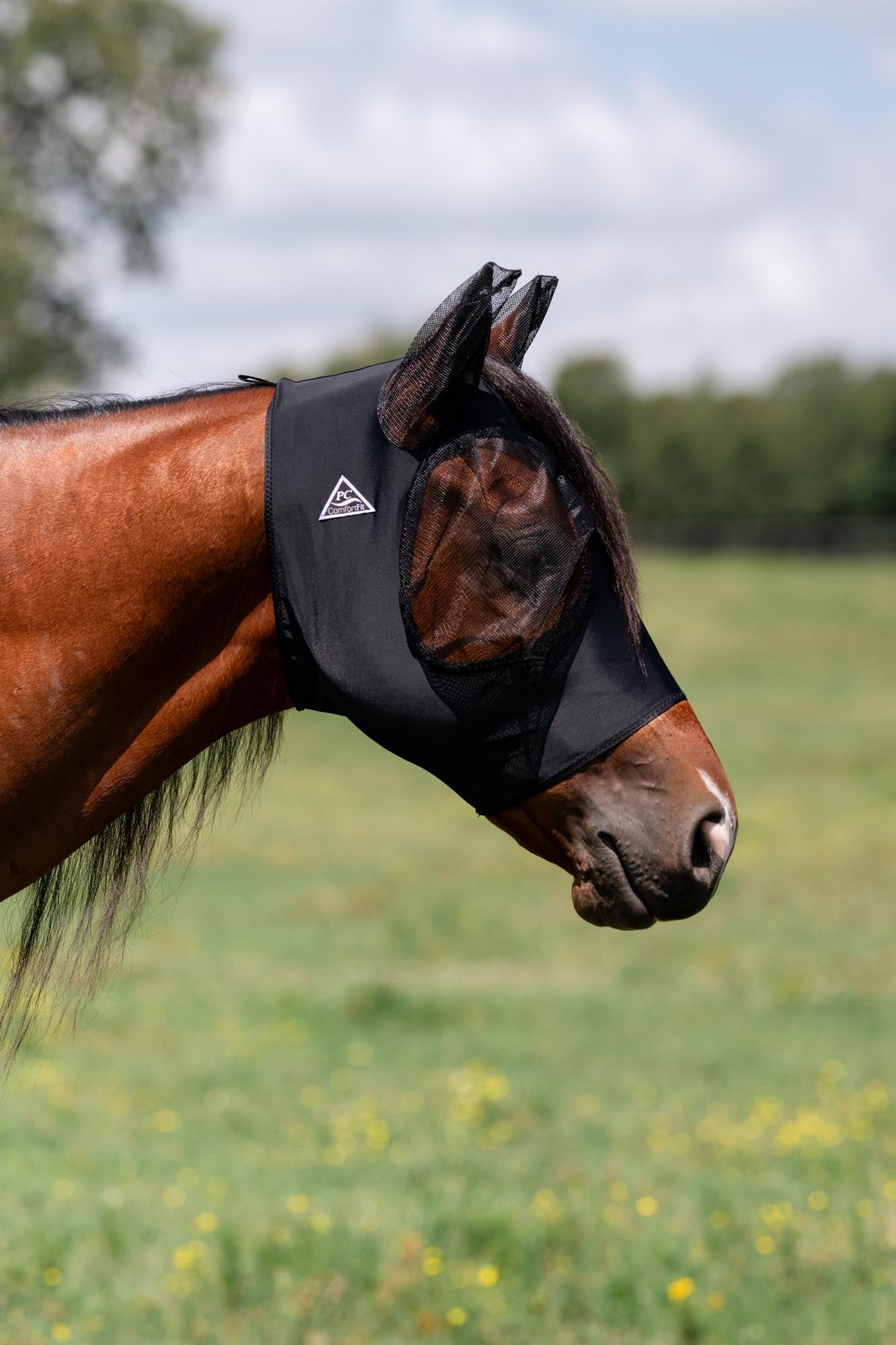 Professional's Choice Comfort Fit PONY Black Fluemaske
