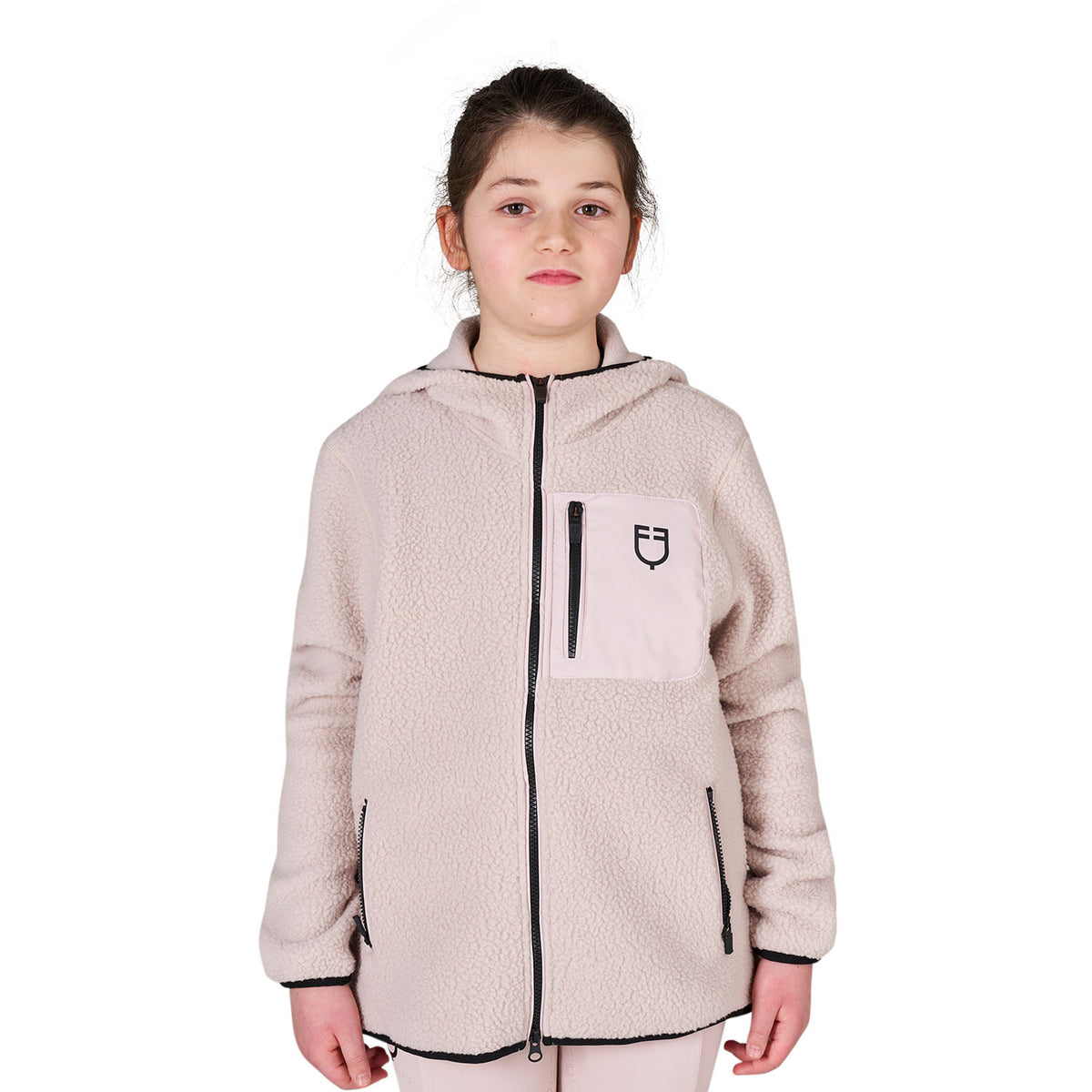 Equestro Kids' Unisex Teddy Fleece Hooded Sweatshirt With Zip