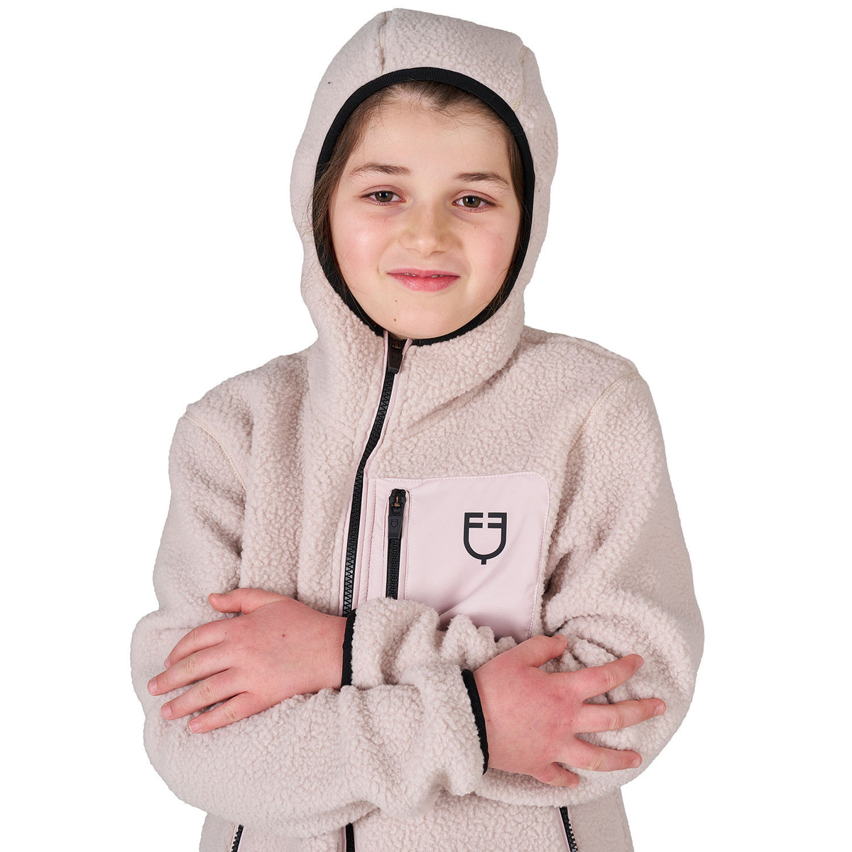 Equestro Kids' Unisex Teddy Fleece Hooded Sweatshirt With Zip
