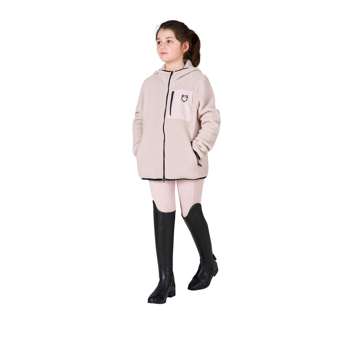 Equestro Kids' Unisex Teddy Fleece Hooded Sweatshirt With Zip
