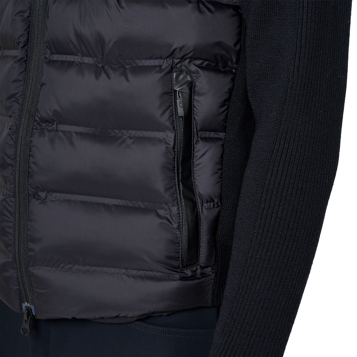Equestro Men's down jacket with knitted sleeves