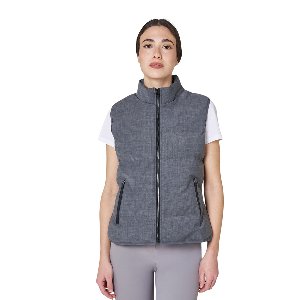 Equestro Womens Quilted Wool Vest