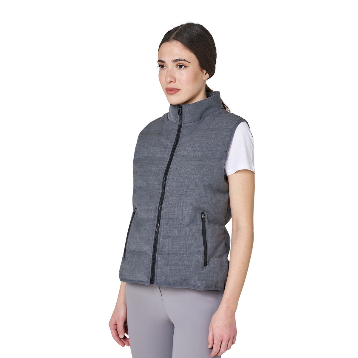 Equestro Womens Quilted Wool Vest